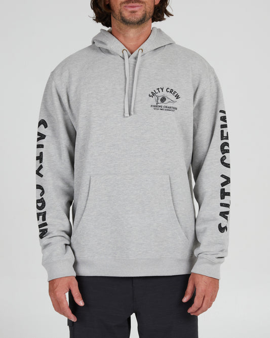 FISHING CHARTERS HOODED FLEECE - Heather Grey