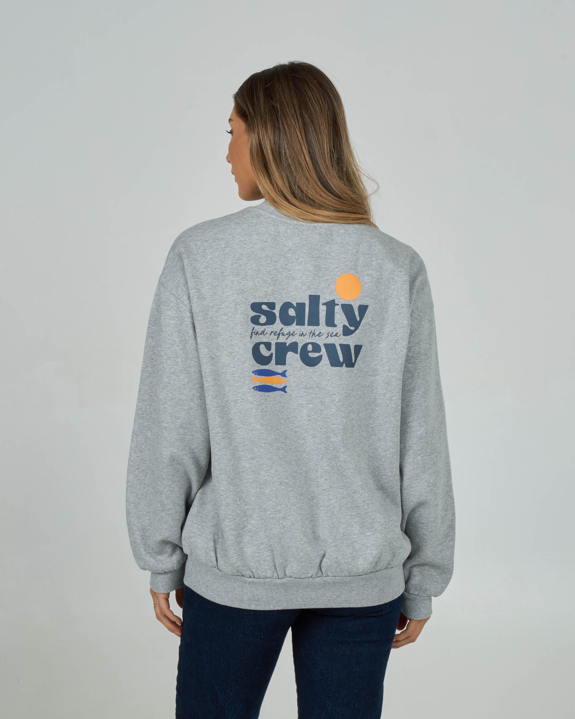 Small Bite Crew Fleece Athletic Heather Salty Crew Australia