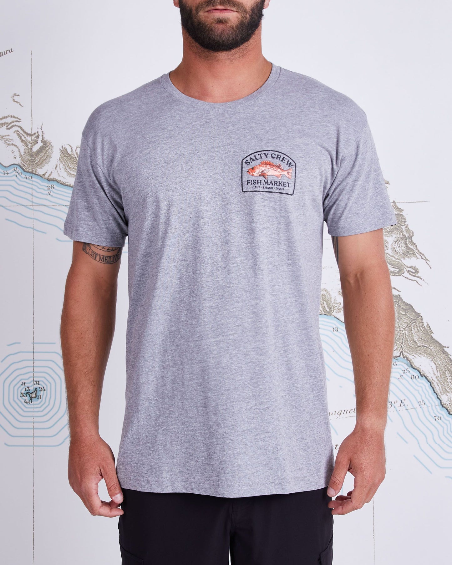 FISH MARKET PREMIUM S/S TEE - Athletic Heather