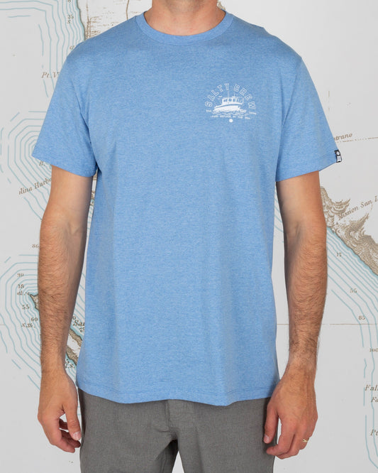 OUTBOARD STANDARD S/S TEE - LIGHT BLUE Heather