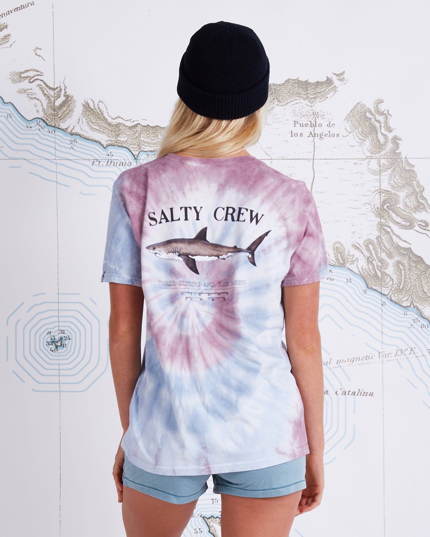 BRUCE TIE DYE BOYFRIEND TEE - Faded Plum
