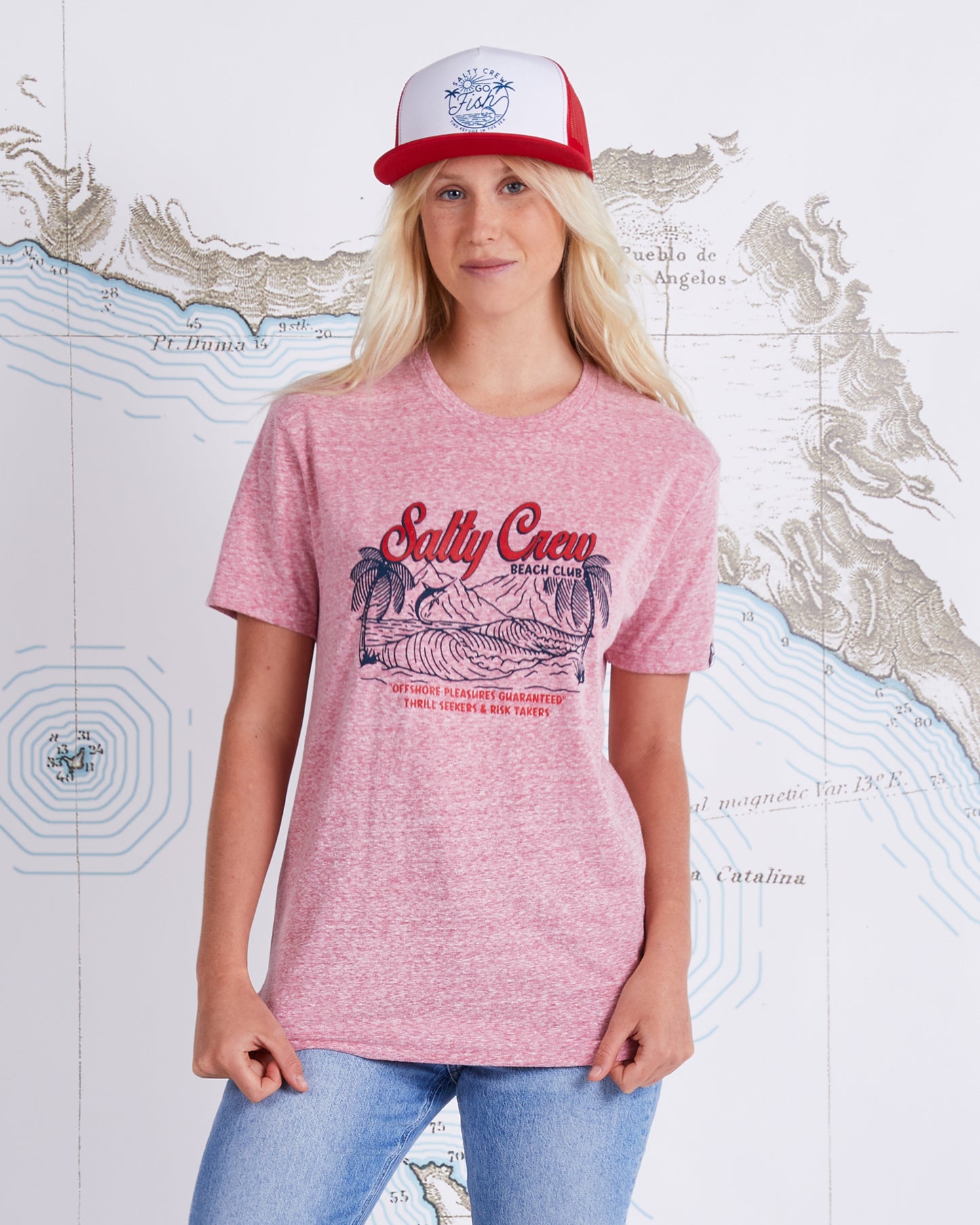 TROPICANA BOYFRIEND TEE - Vintage Red