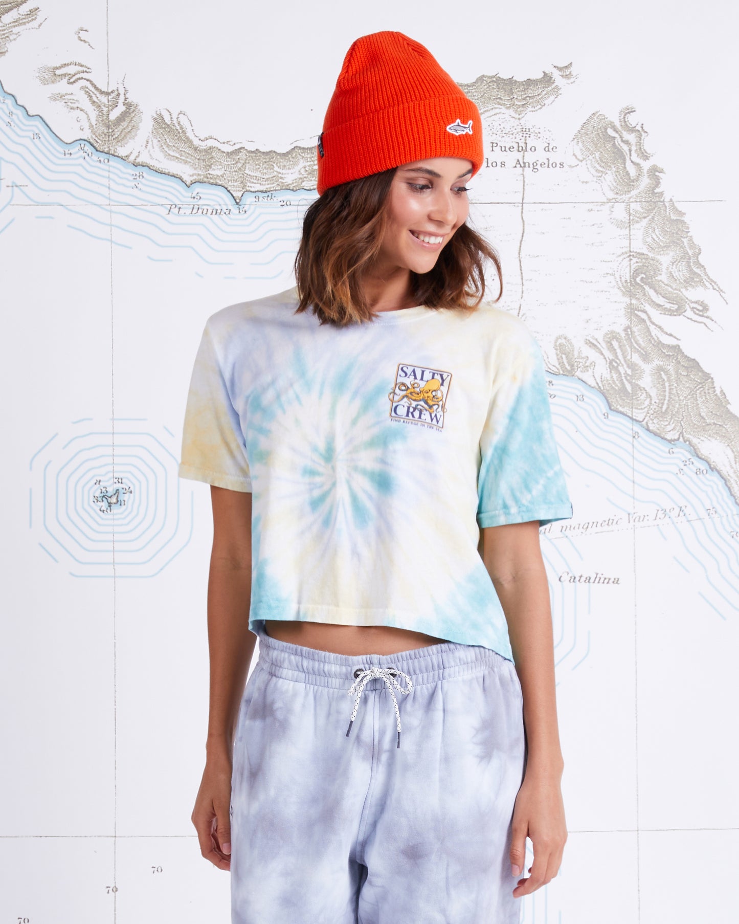 INK SLINGER CROP BOYFRIEND TEE - Banana