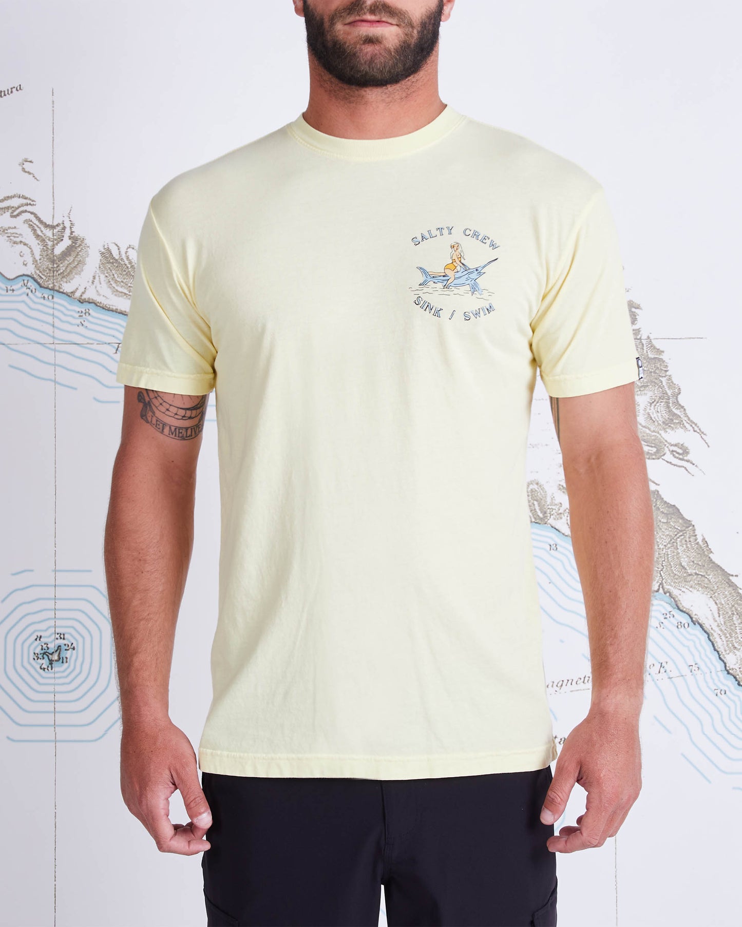 SIREN GARMENT DYE S/S TEE - Banana - Salty Crew Australia