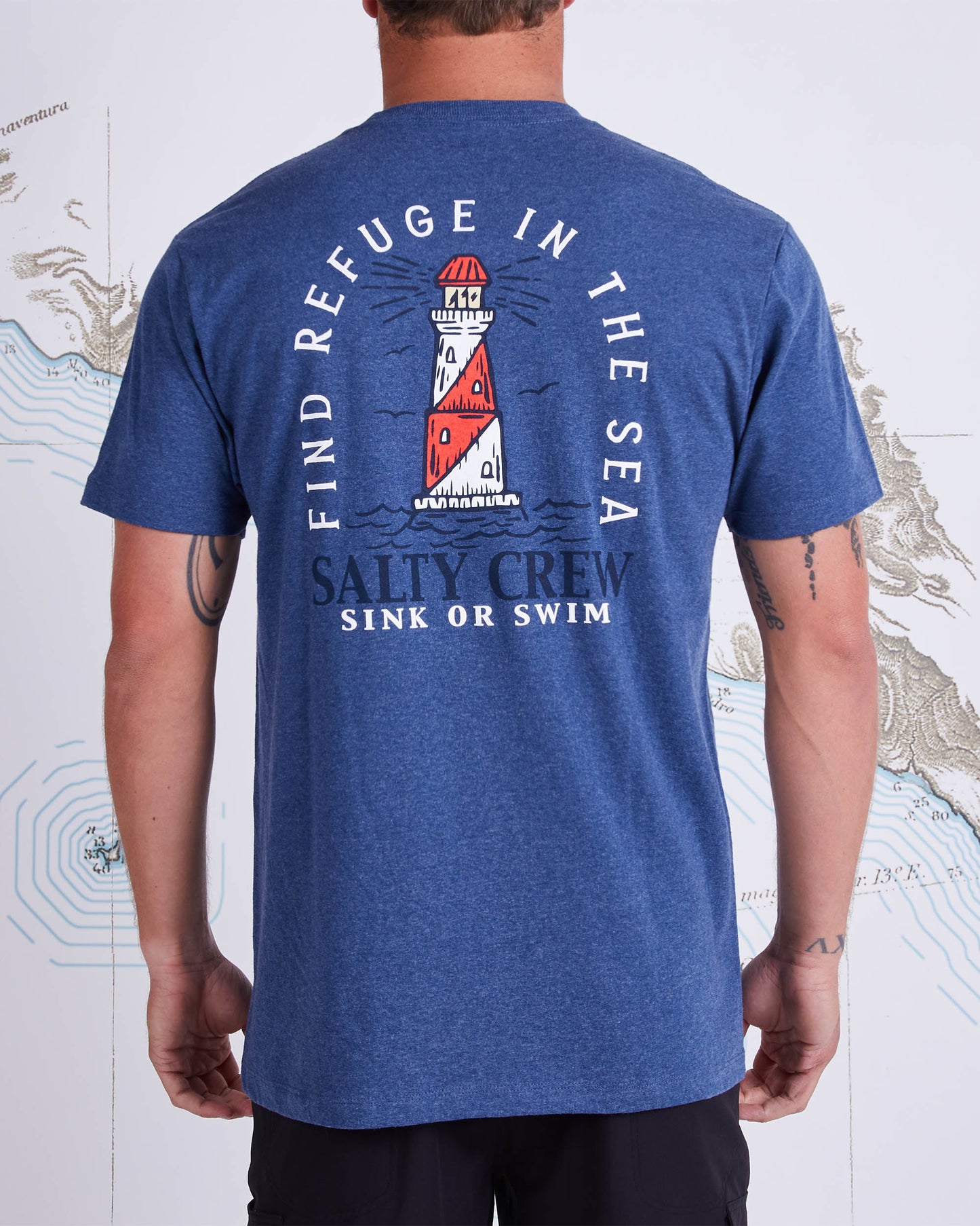 OUTERBANKS STANDARD S/S TEE - Navy Heather