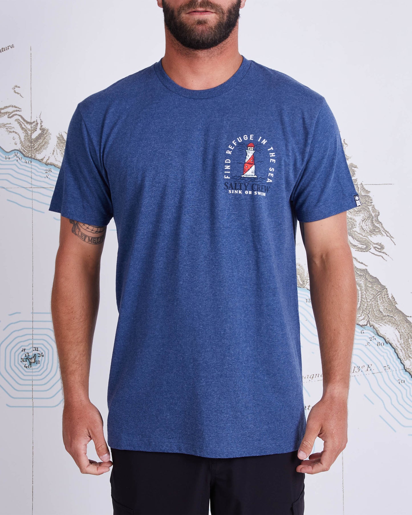 OUTERBANKS STANDARD S/S TEE - Navy Heather
