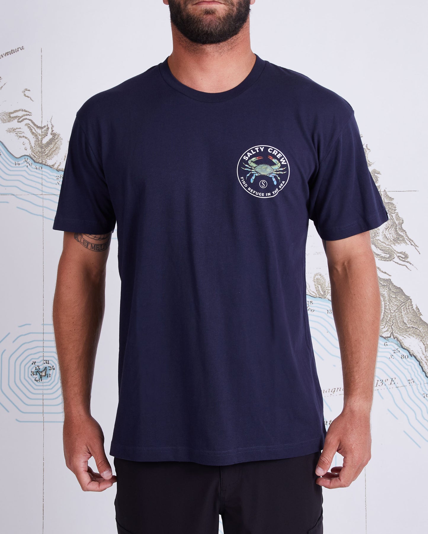 BLUE CRABBER PREMIUM S/S TEE - Navy - Salty Crew Australia