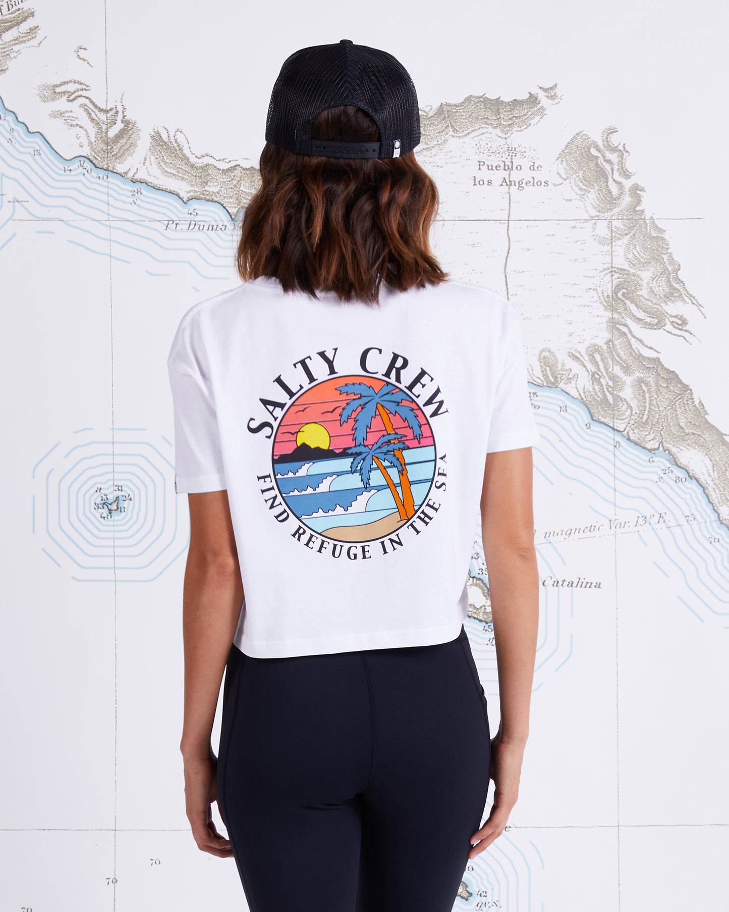 PARADISE CROP TEE - White