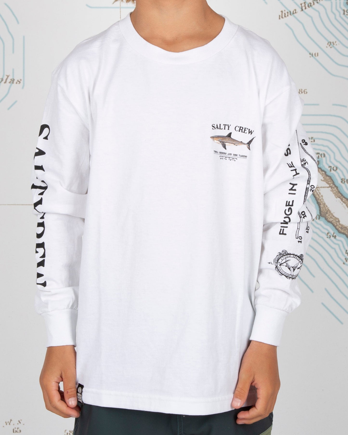 Bruce Boys L/S Tee - White