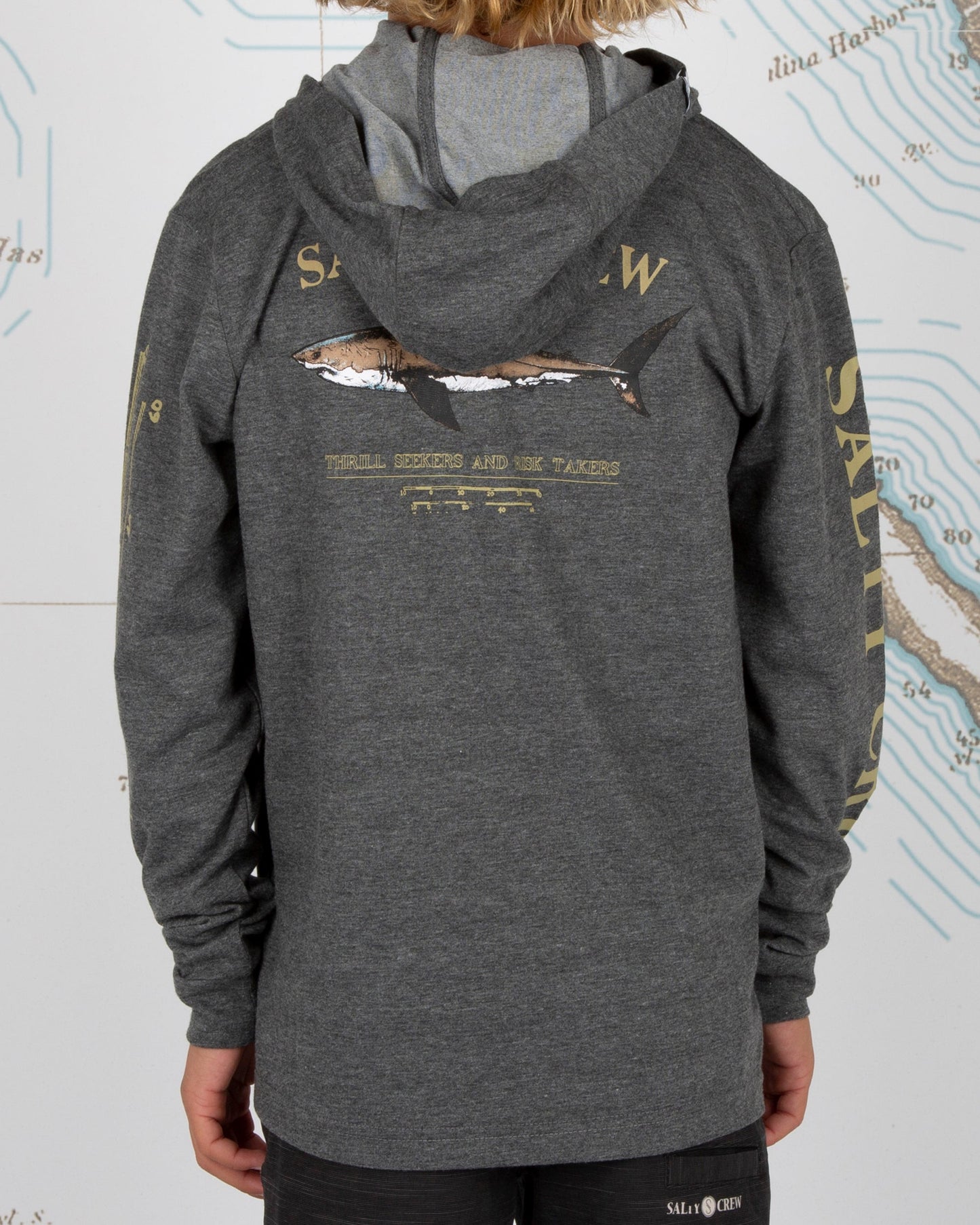 BRUCE BOYS HOOD TECH TEE - Charcoal - Salty Crew Australia