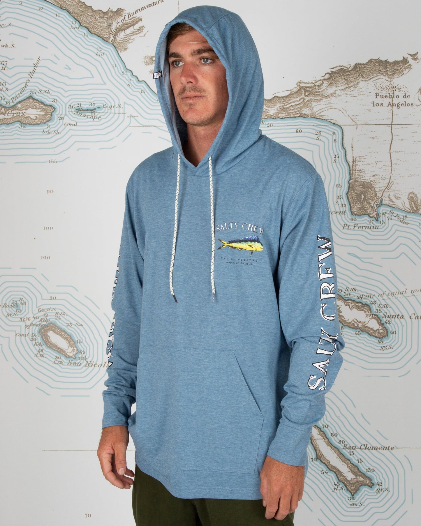 EL DORADO HOOD TECH TEE - Harbor Blue