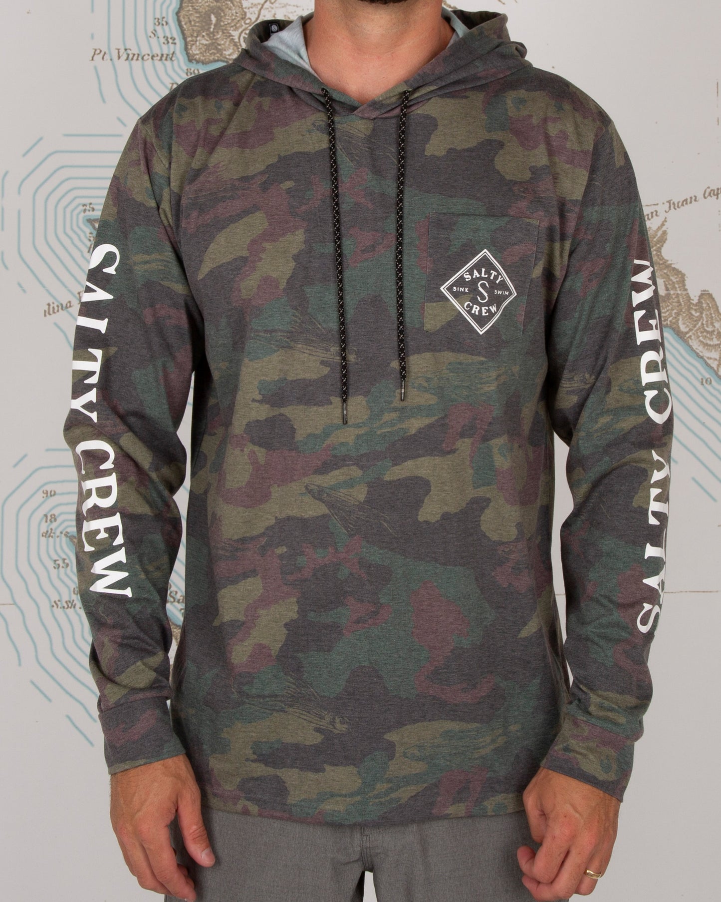 TIPPET POCKET HOOD TECH TEE - Camo