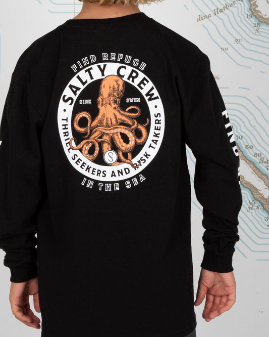 DEEP REACH L/S BOYS TEE - Black