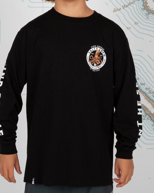 DEEP REACH L/S BOYS TEE - Black
