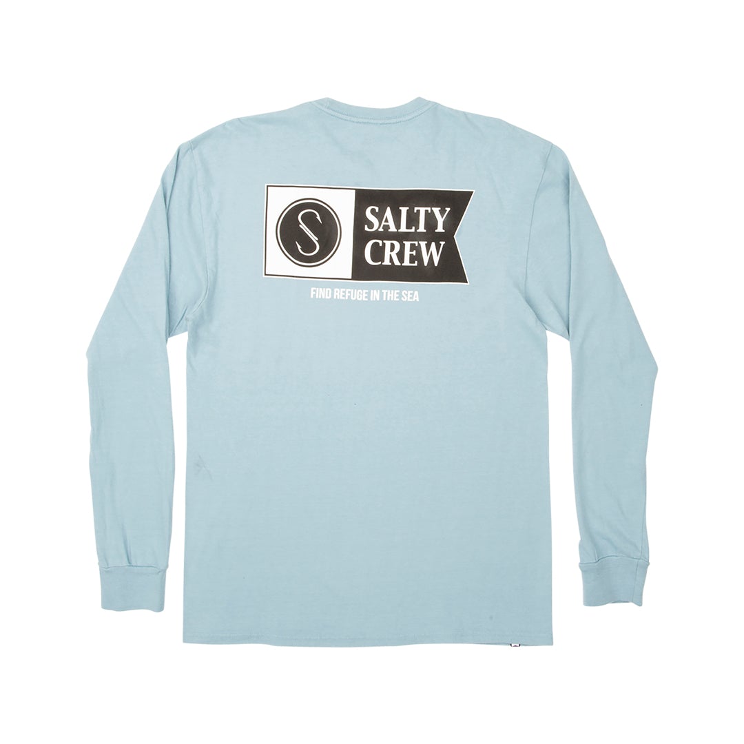 FLAGSHIP PIGMENT L/S TEE - BLUE - Salty Crew Australia