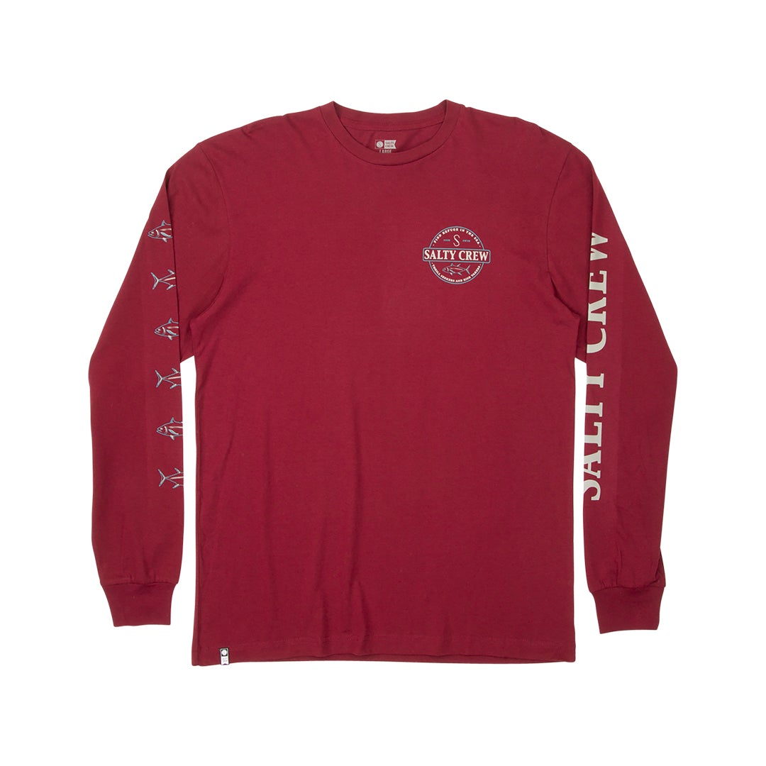 DEEP SEA PREMIUM L/S TEE - BURGUNDY