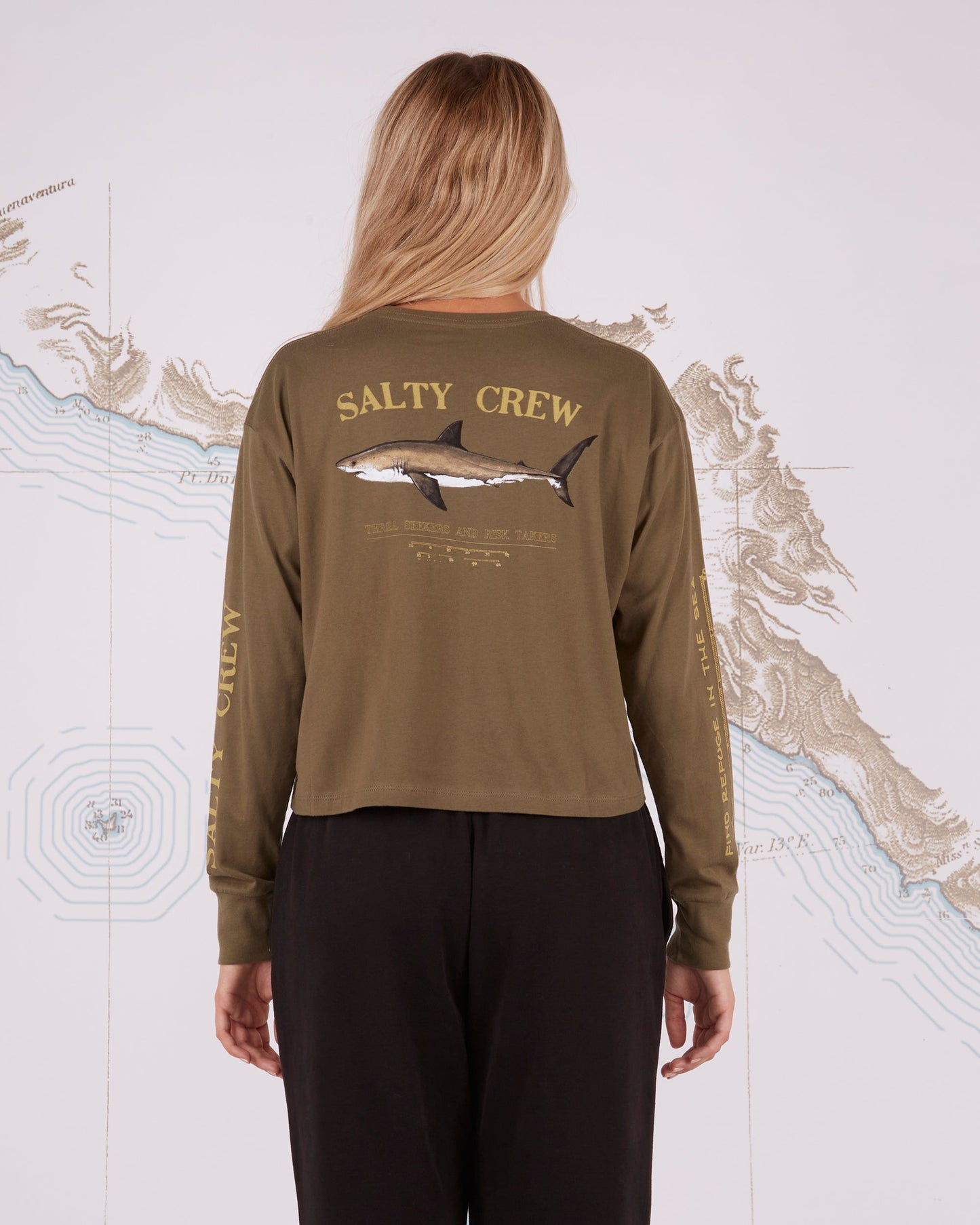 BRUCE LONG SLEEVE CROP - Military