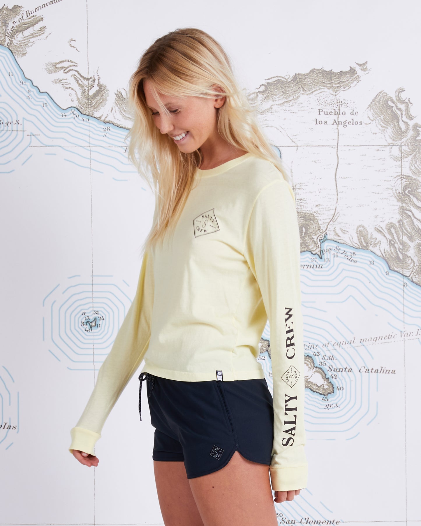 TIPPET LONG SLEEVE SKIMMER TEE - Banana
