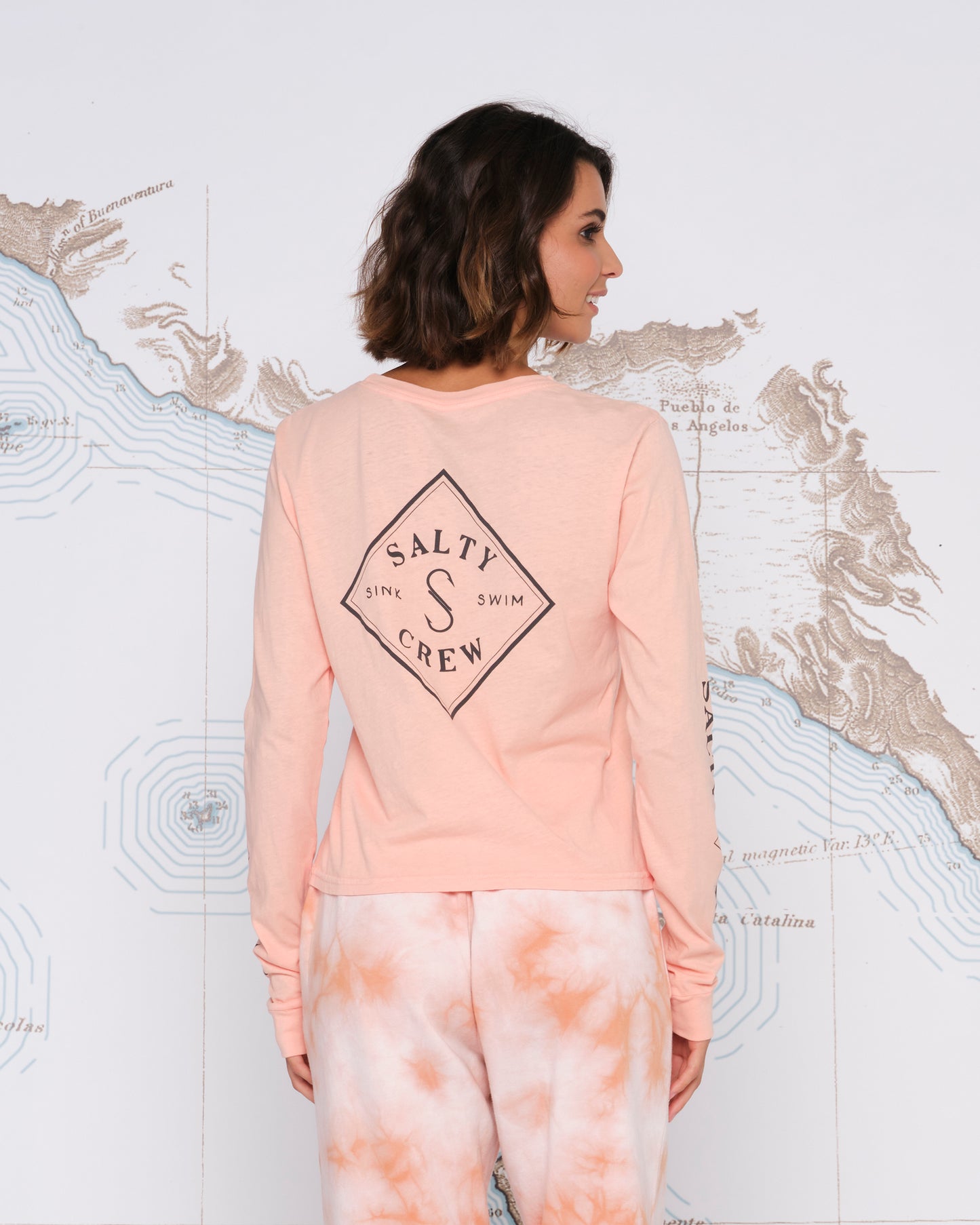 TIPPET LONG SLEEVE SKIMMER TEE - Peached