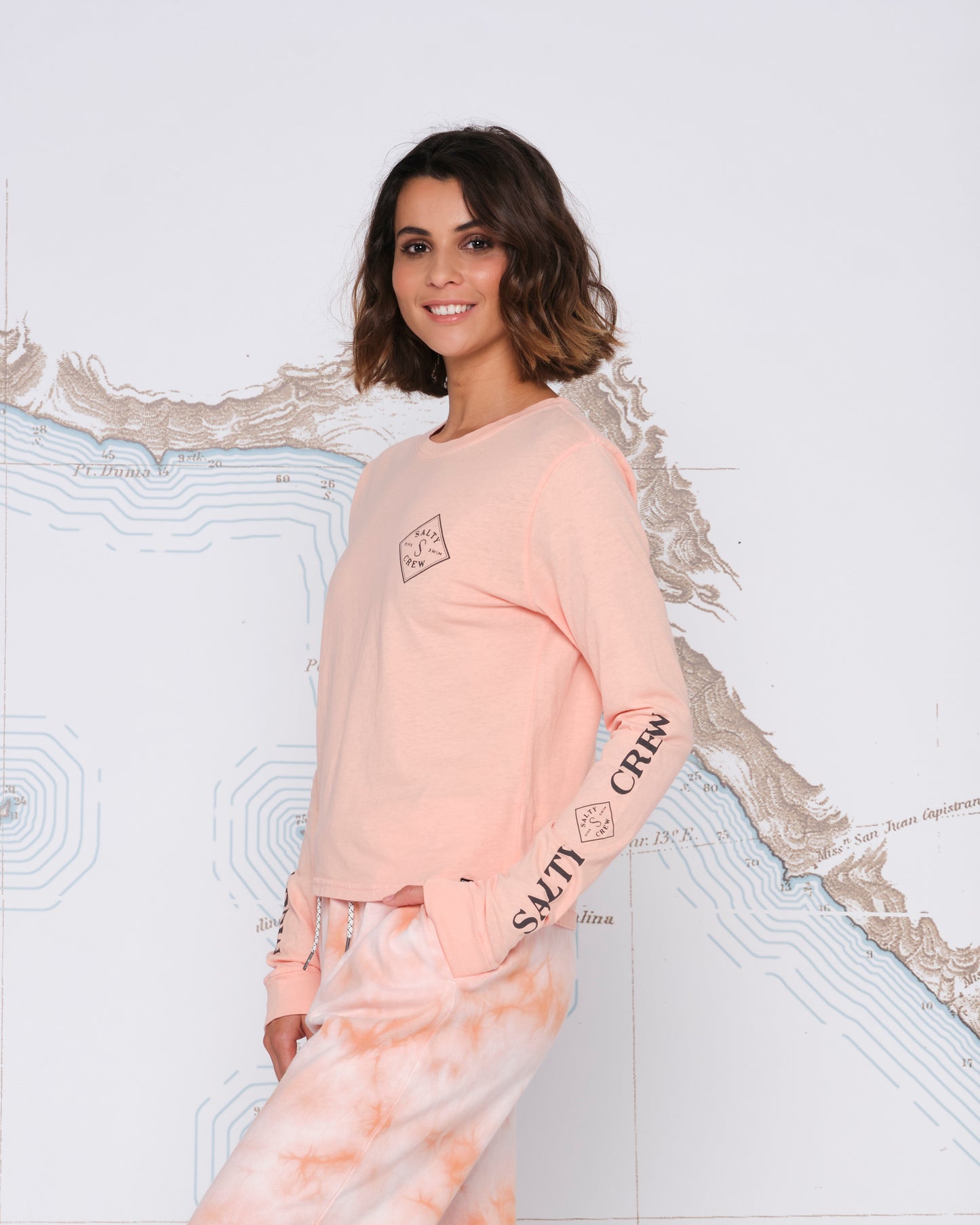 TIPPET LONG SLEEVE SKIMMER TEE - Peached