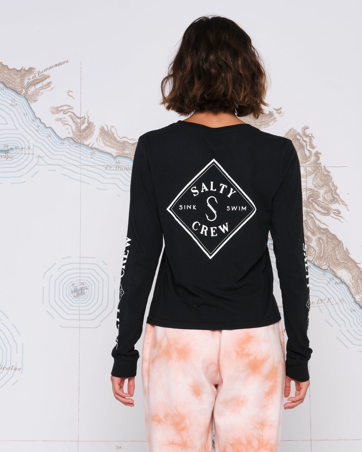 TIPPET LONG SLEEVE SKIMMER TEE - Vintage Black
