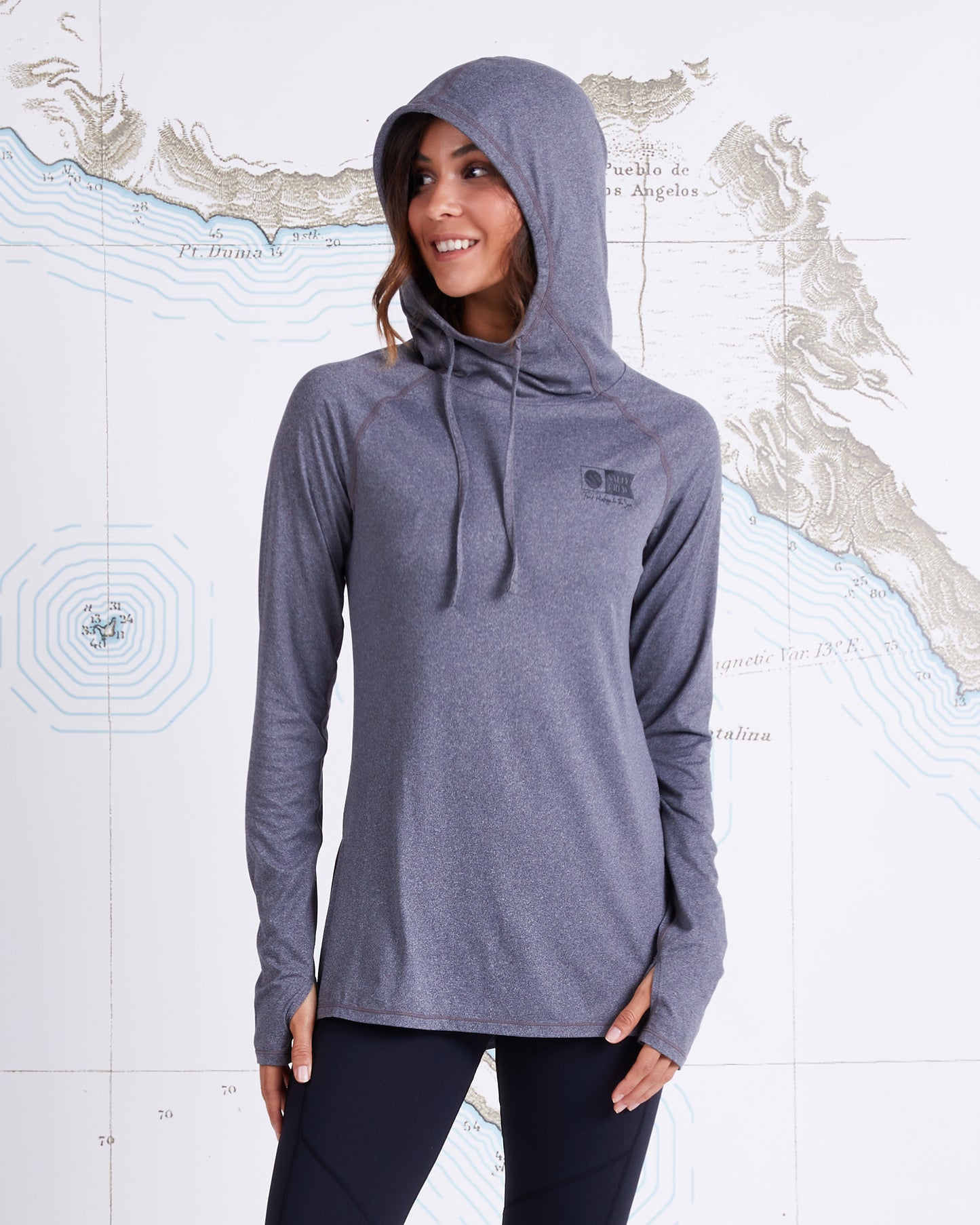 THRILL SEEKERS HOODED SUNSHIRT - Charcoal