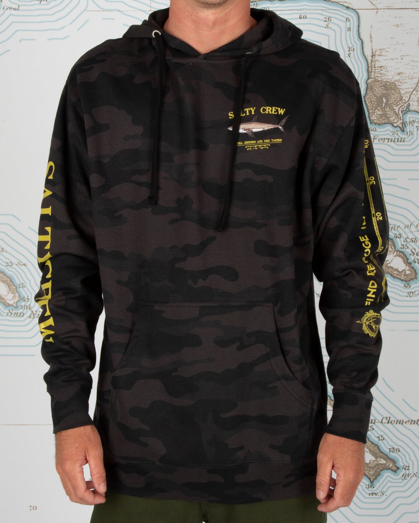 Bruce Hood Fleece - BLACK CAMO