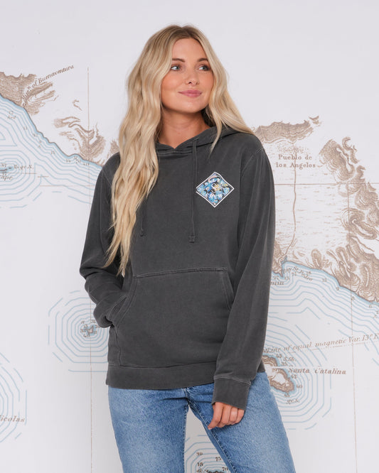 TIPPET BOYFRIEND HOODY - Faded Black