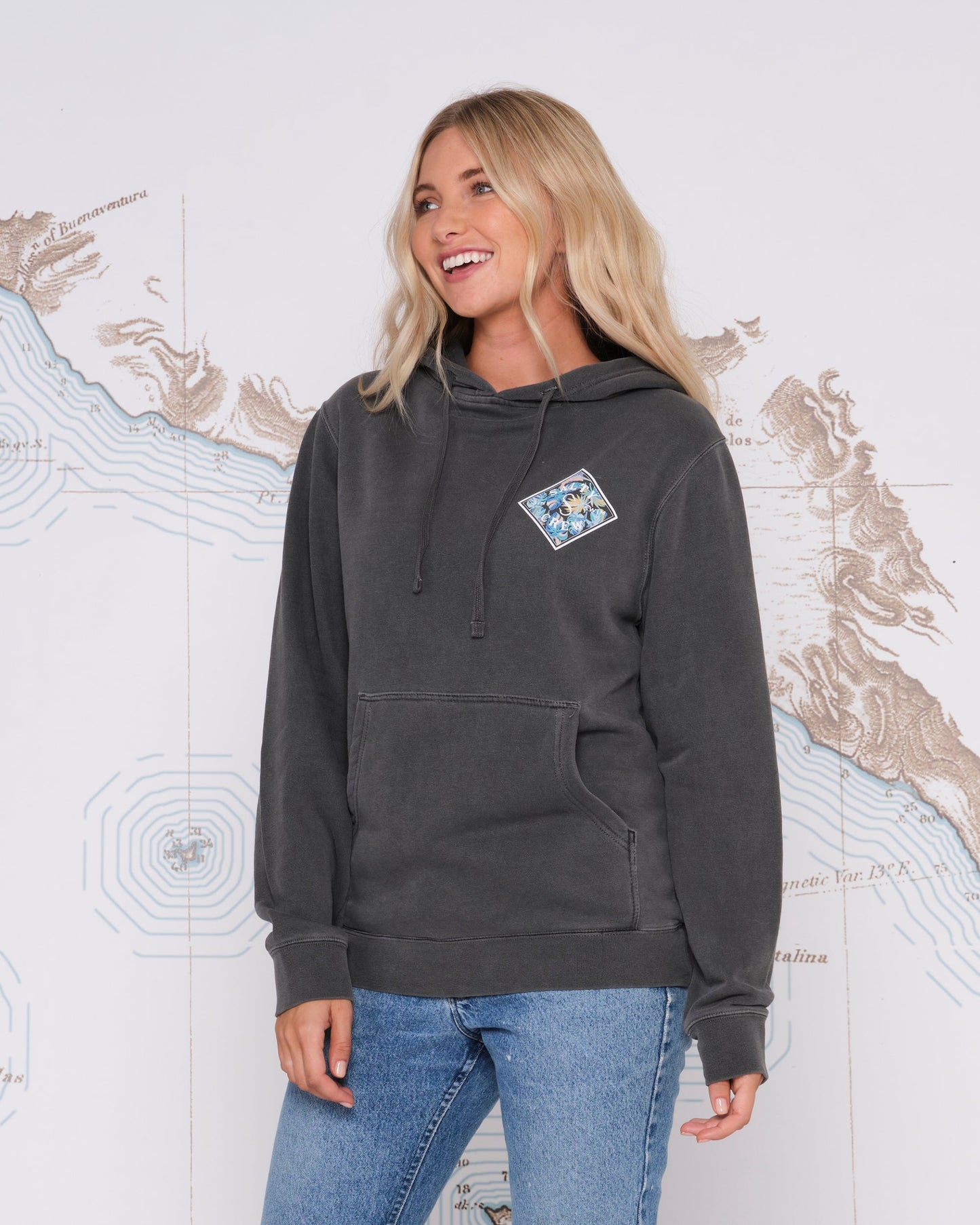 TIPPET BOYFRIEND HOODY - Faded Black