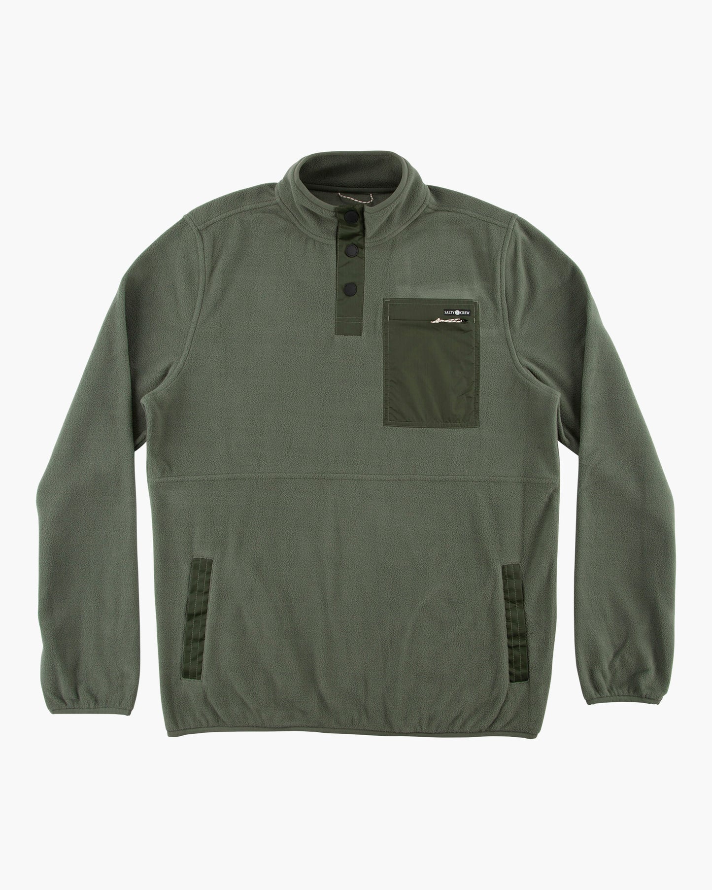 EDGEWATER PULLOVER FLEECE - FATIGUE GREEN