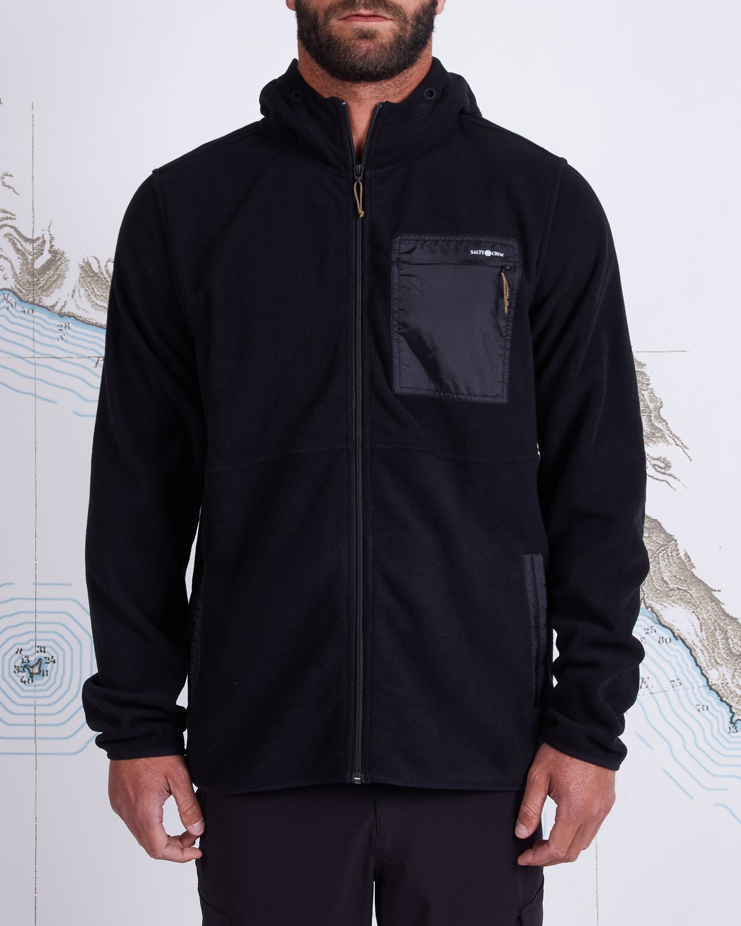 EDGEWATER FULL-ZIP HOODED FL - Black