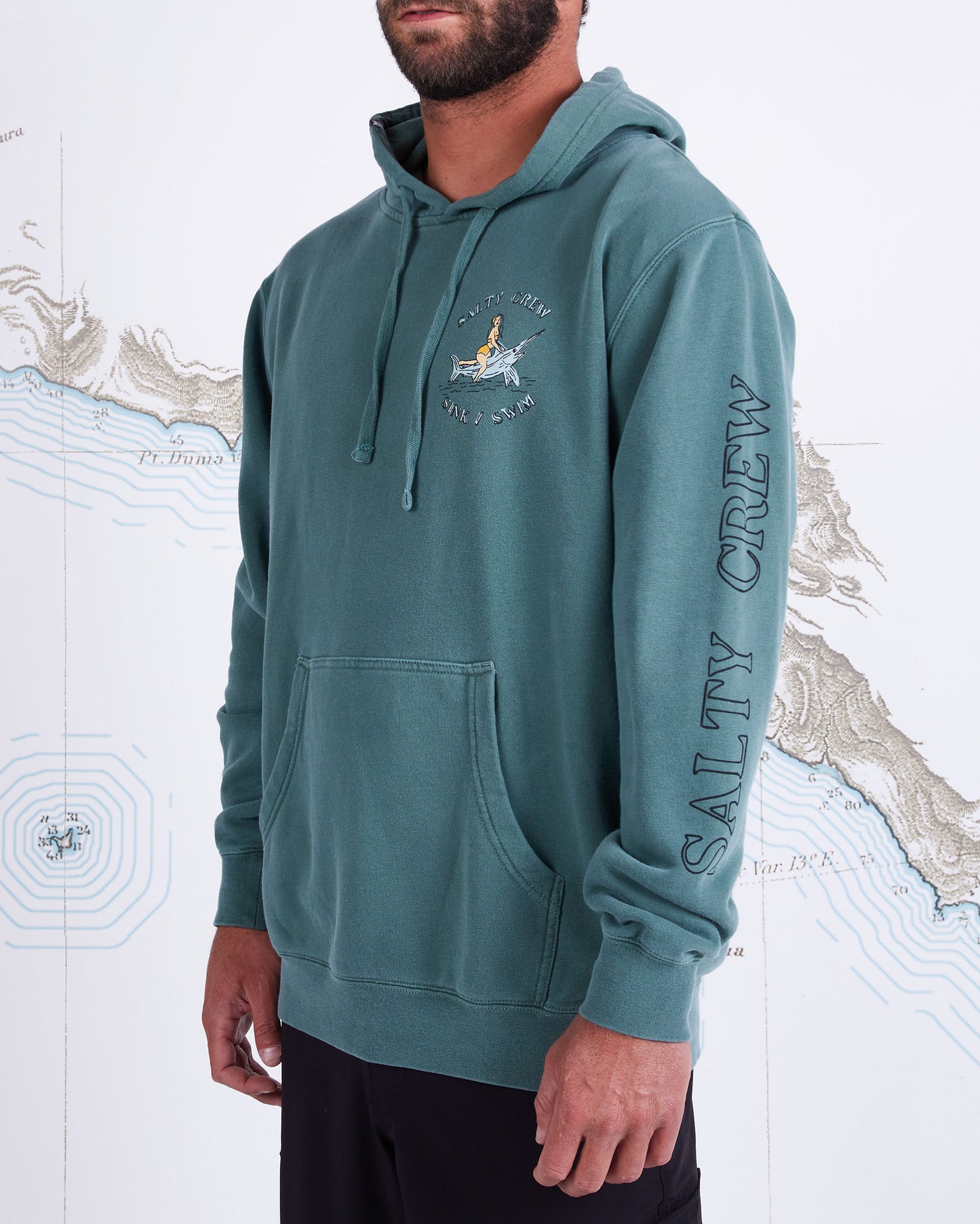 SIREN OVERDYED FLEECE - Pine Green