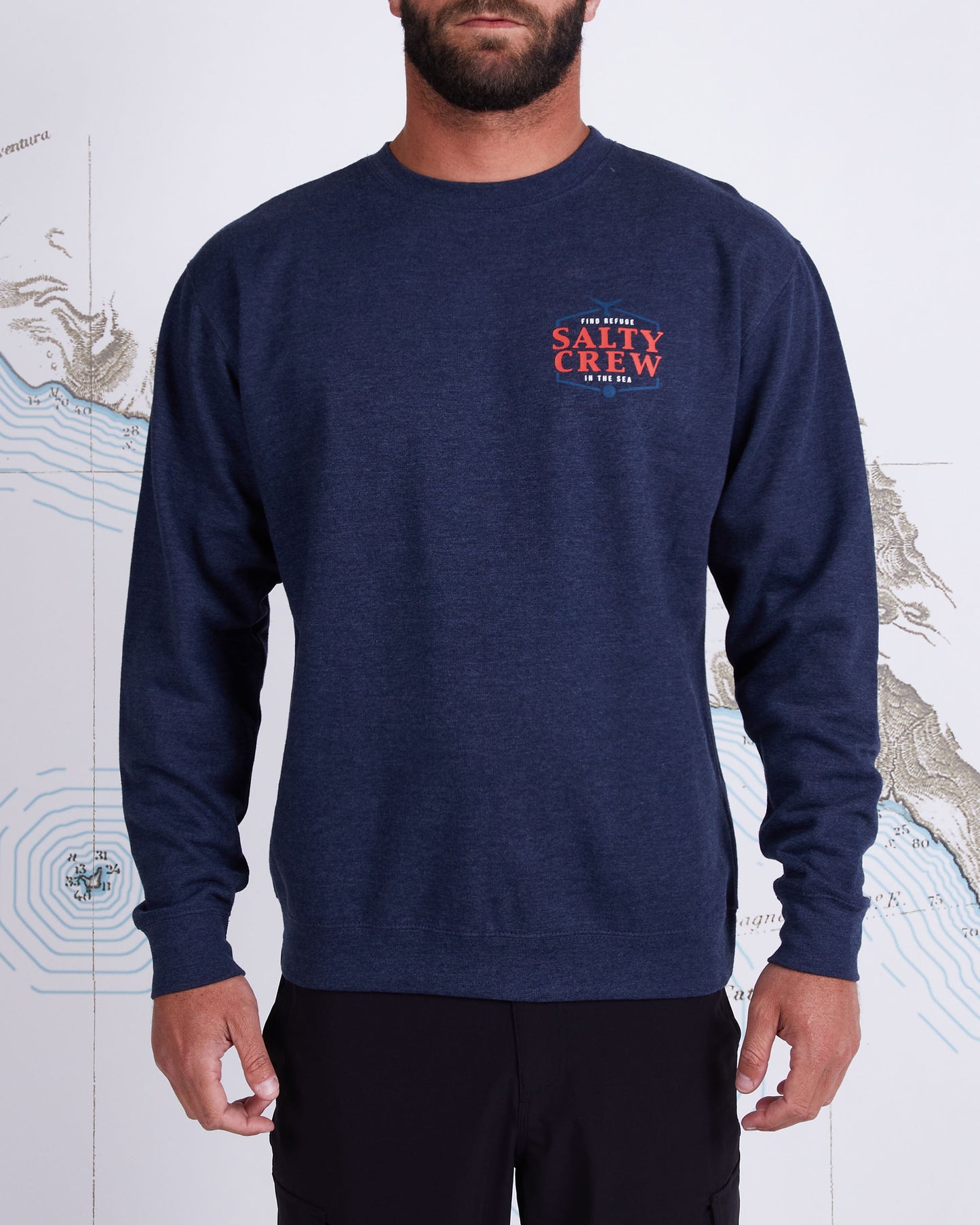 SKIPJACK CREW FLEECE - Navy Heather