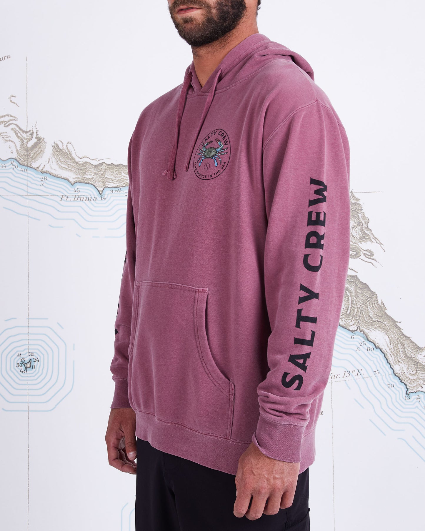 Blue Crabber Overdyed Fleece - Pigment Maroon