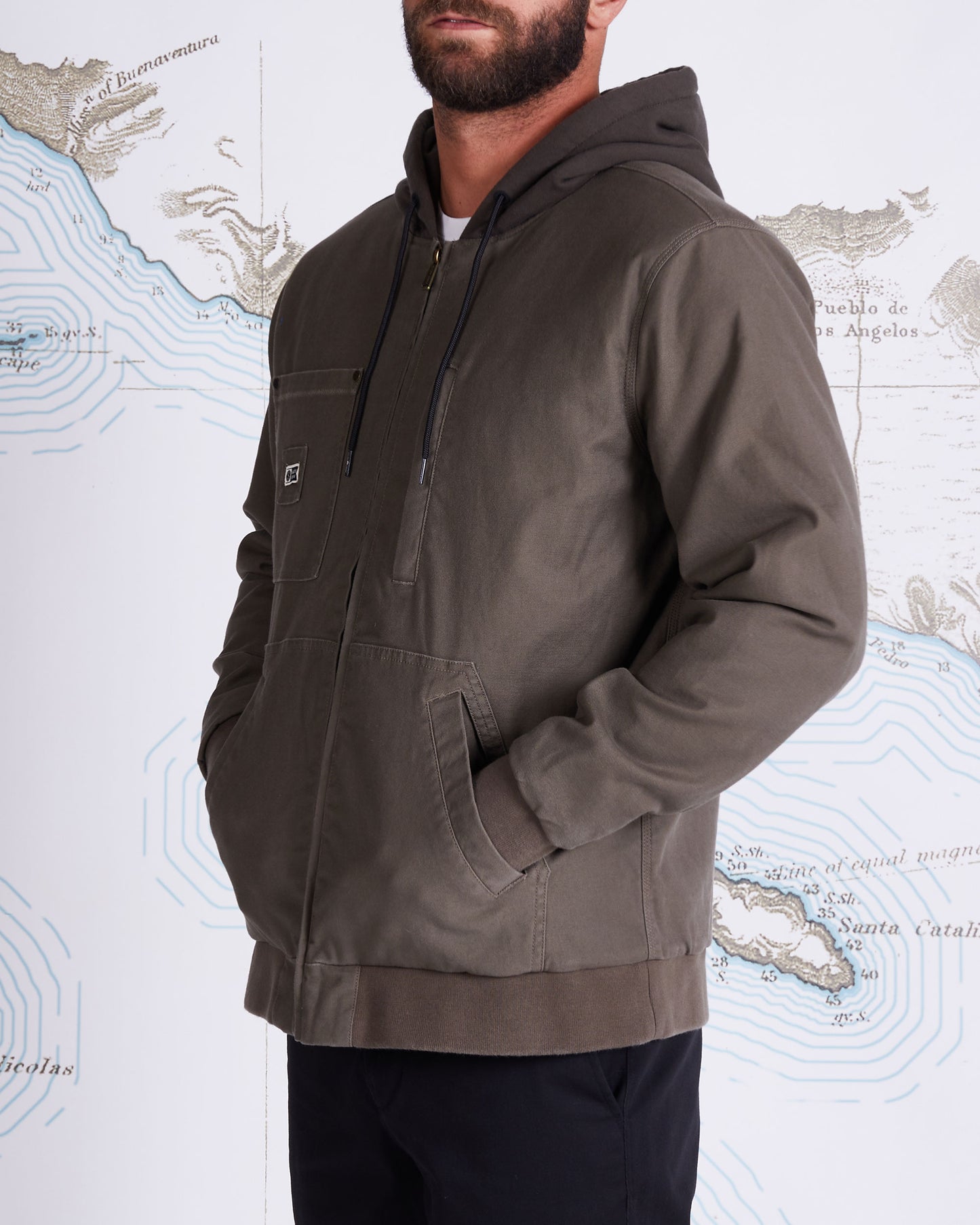 FRAMEWORK HOODED JACKET - Dusty Olive