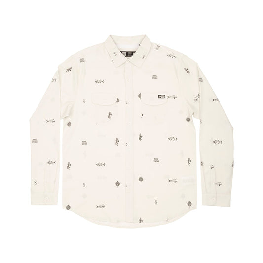 TOPWATER LS TECH WOVEN - Vintage White