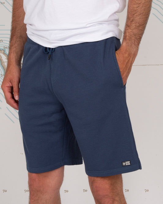 RESIN PIGMENT SWEATSHORT - Denim