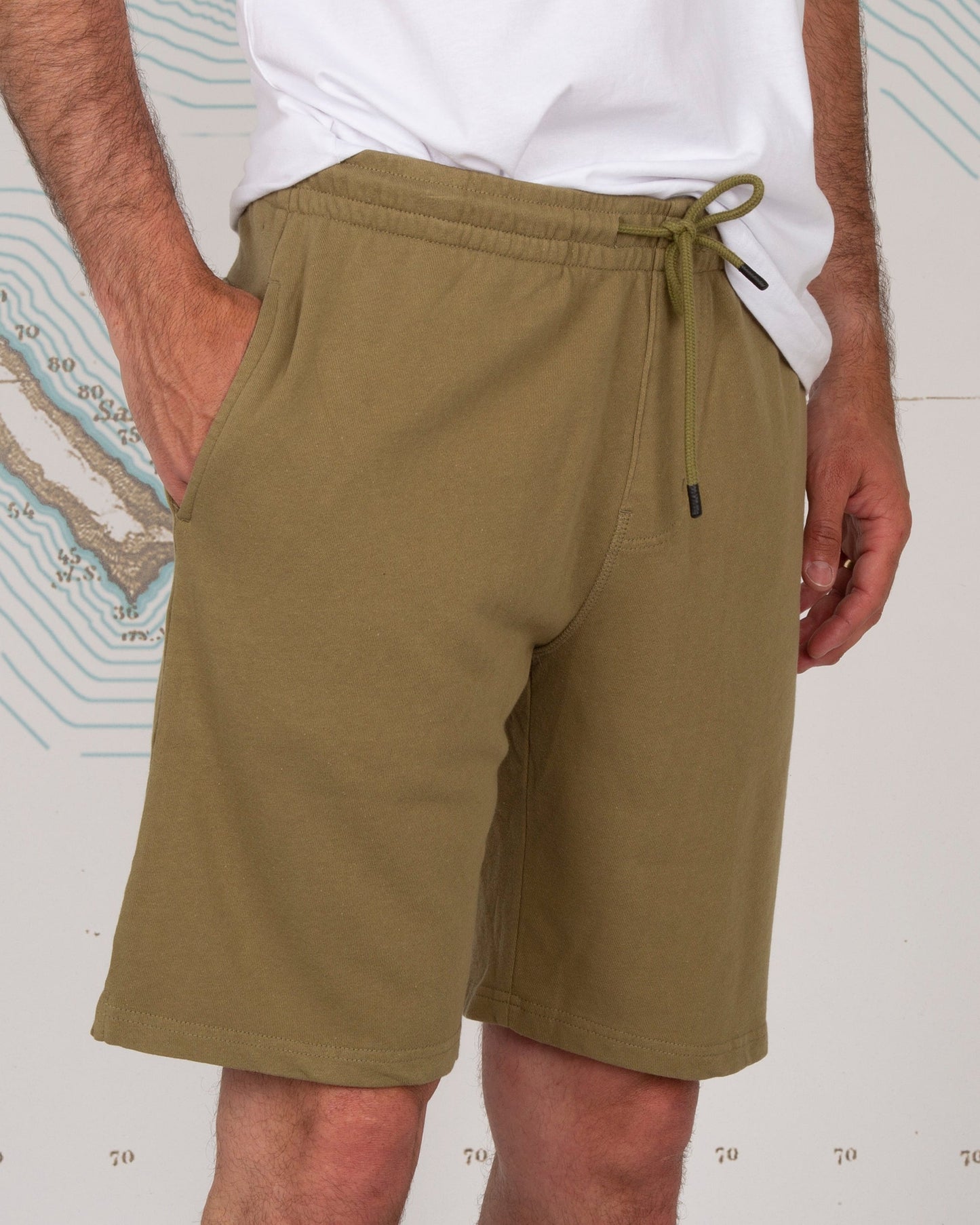 RESIN PIGMENT SWEATSHORT - Dusty Olive