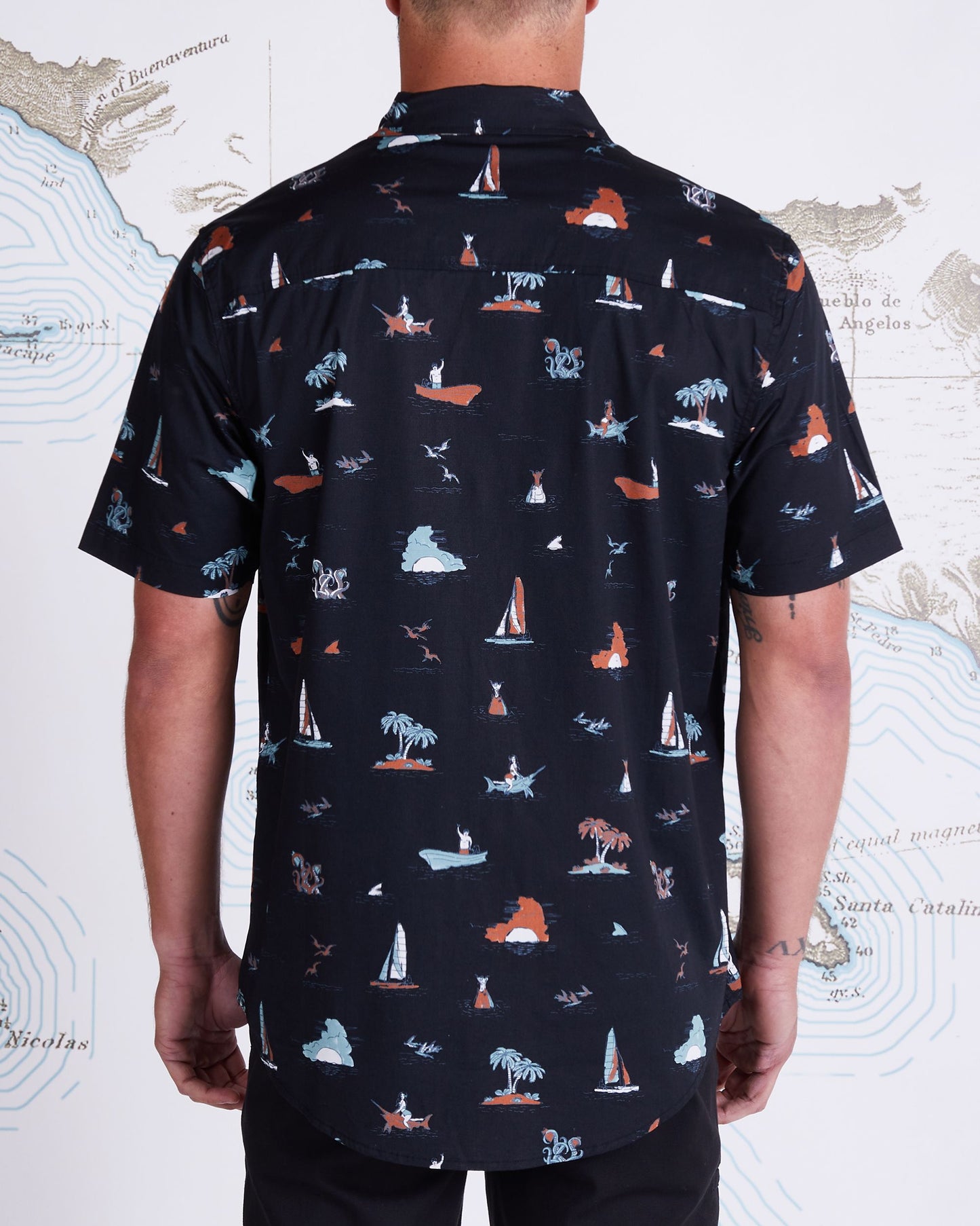 LAY DAY SS WOVEN - Black Teal