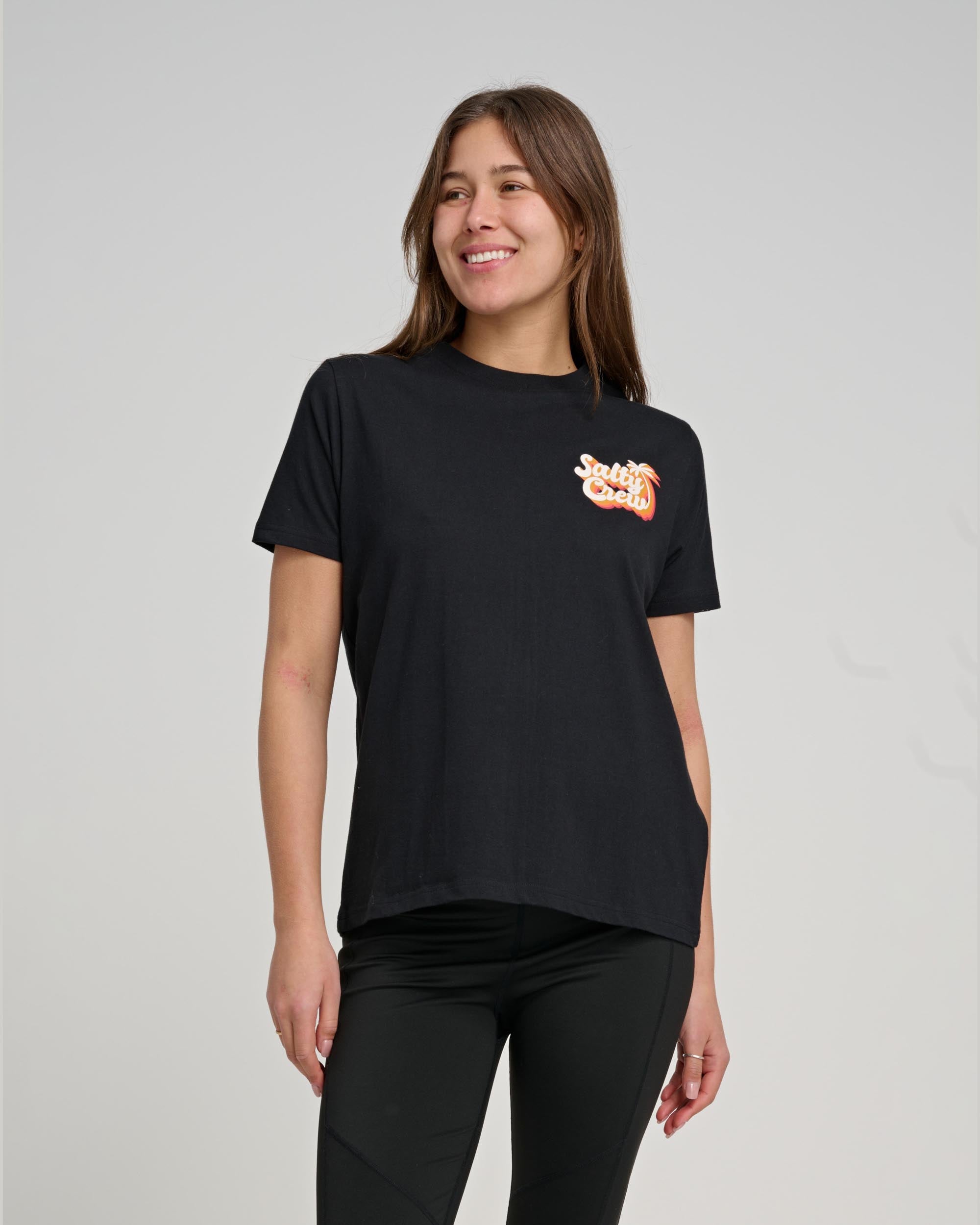 Salty Seventies Boyfriend Tee - Black | Salty Crew Australia