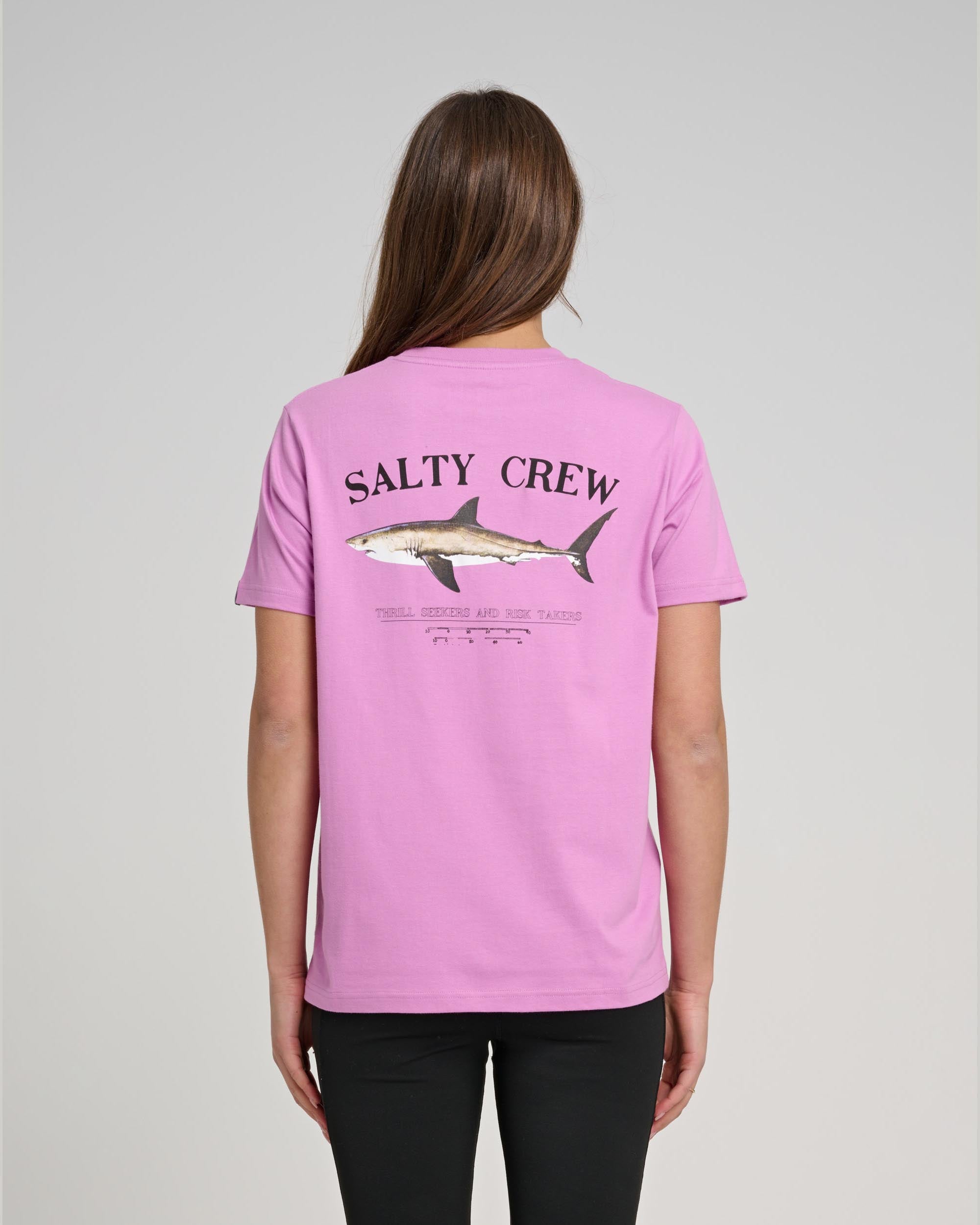 Salty Crew - Maglietta Bruce Boyfriend Da Donna, Nero, Taglia M, Jersey Morbido, Vestibilità Oversize
