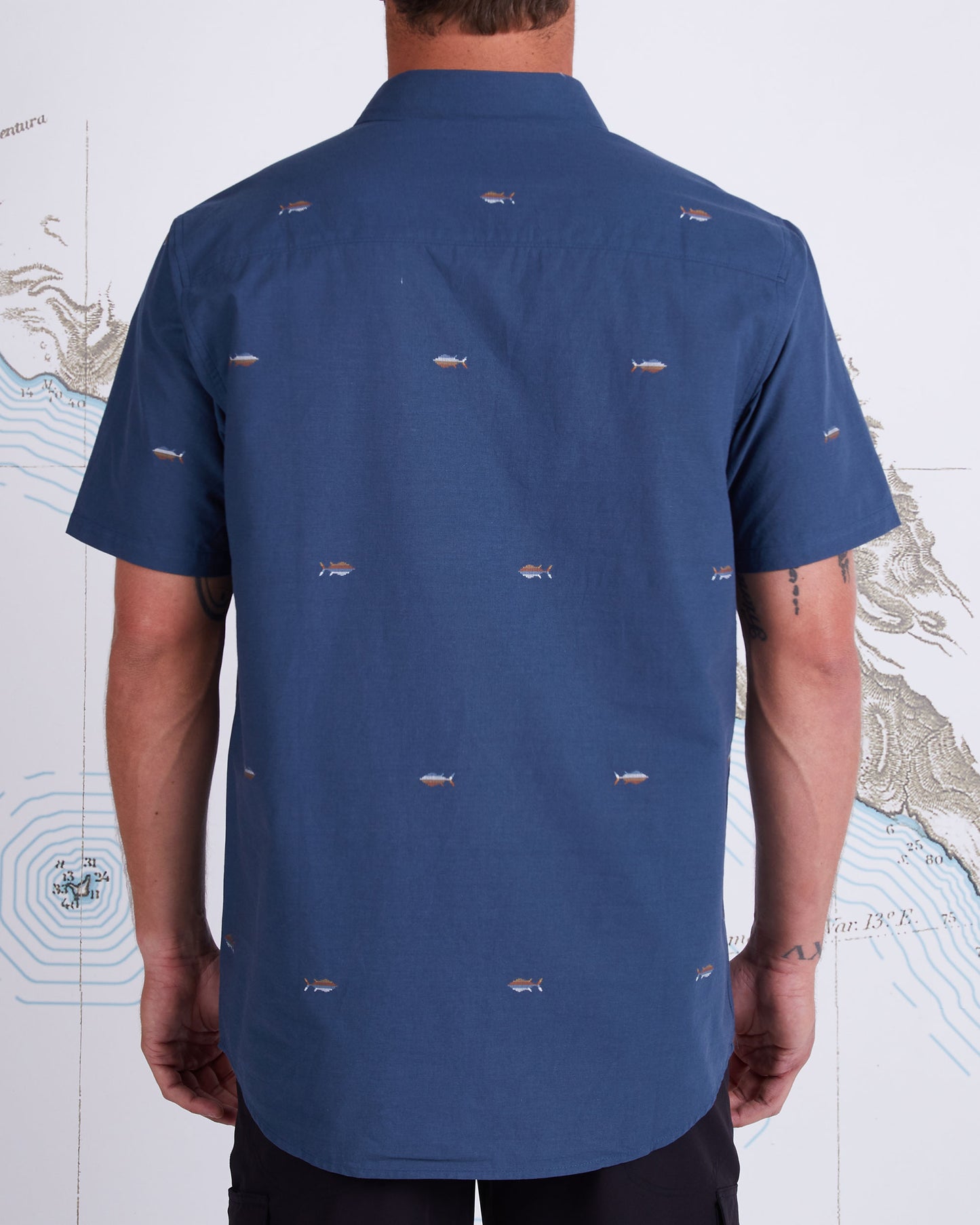 TIGHT LINES S/S WOVEN - Dark Slate