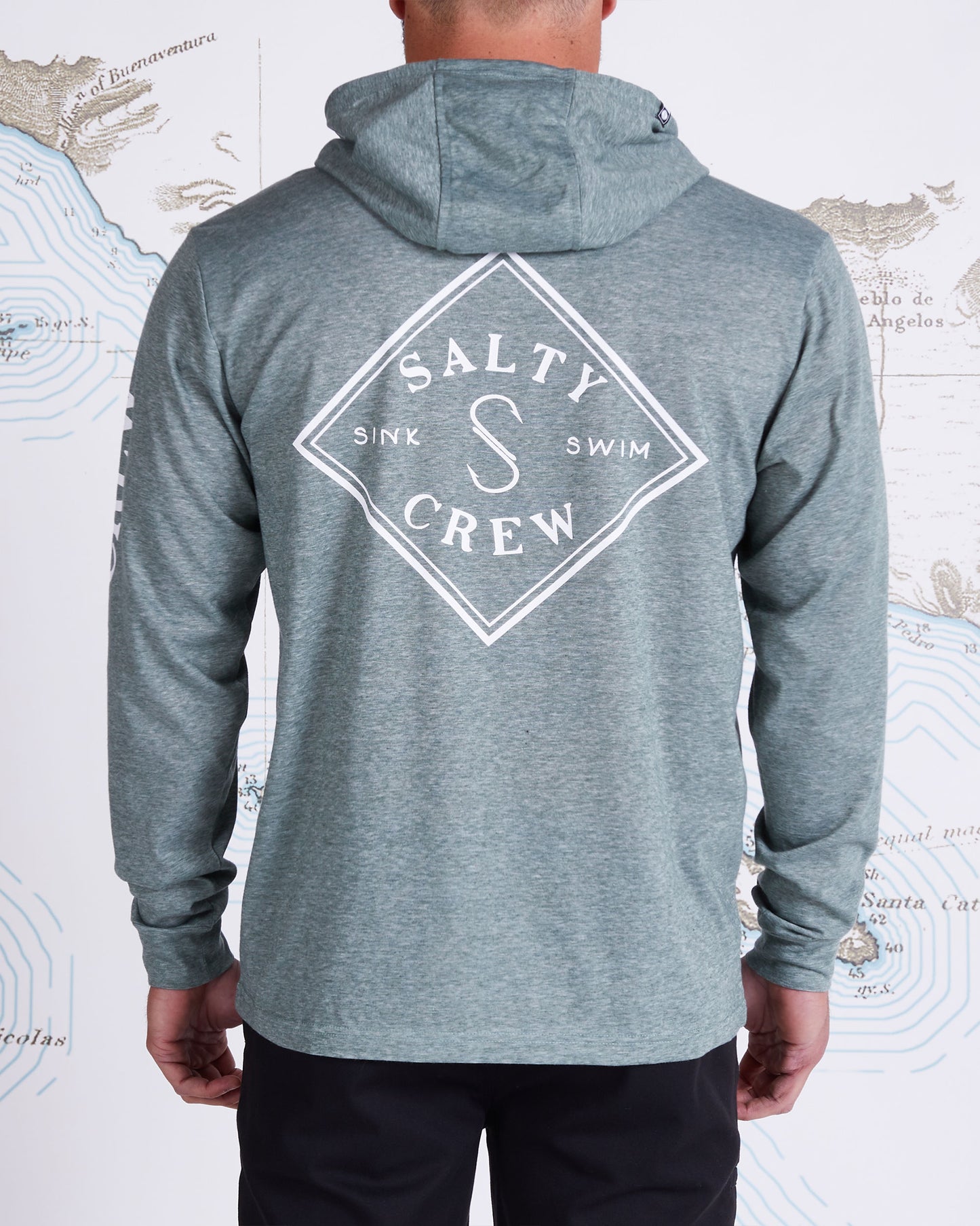 TIPPET POCKET HOOD TECH TEE - Moss - Salty Crew Australia