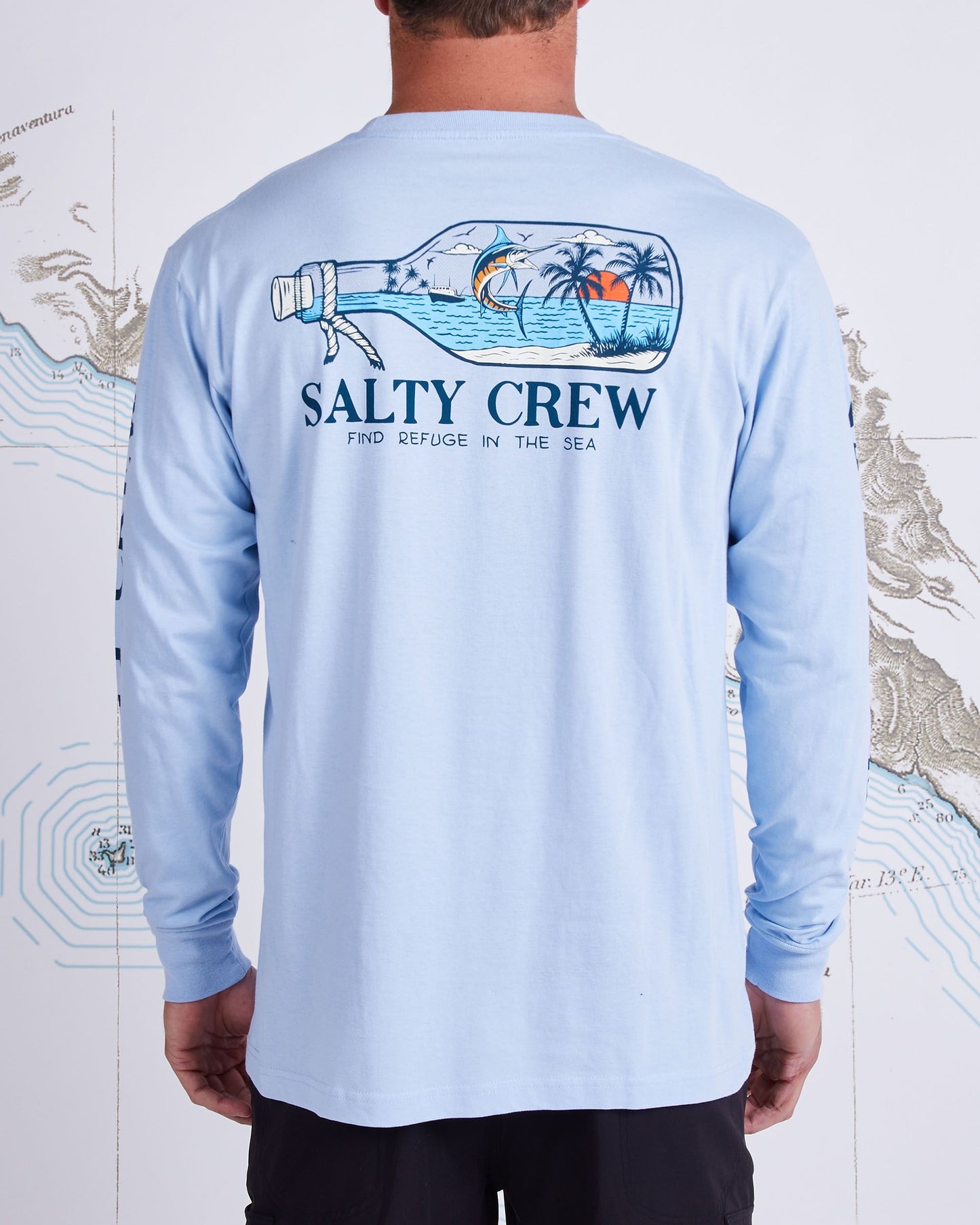 MESSAGE PREMIUM L/S TEE - Light Blue