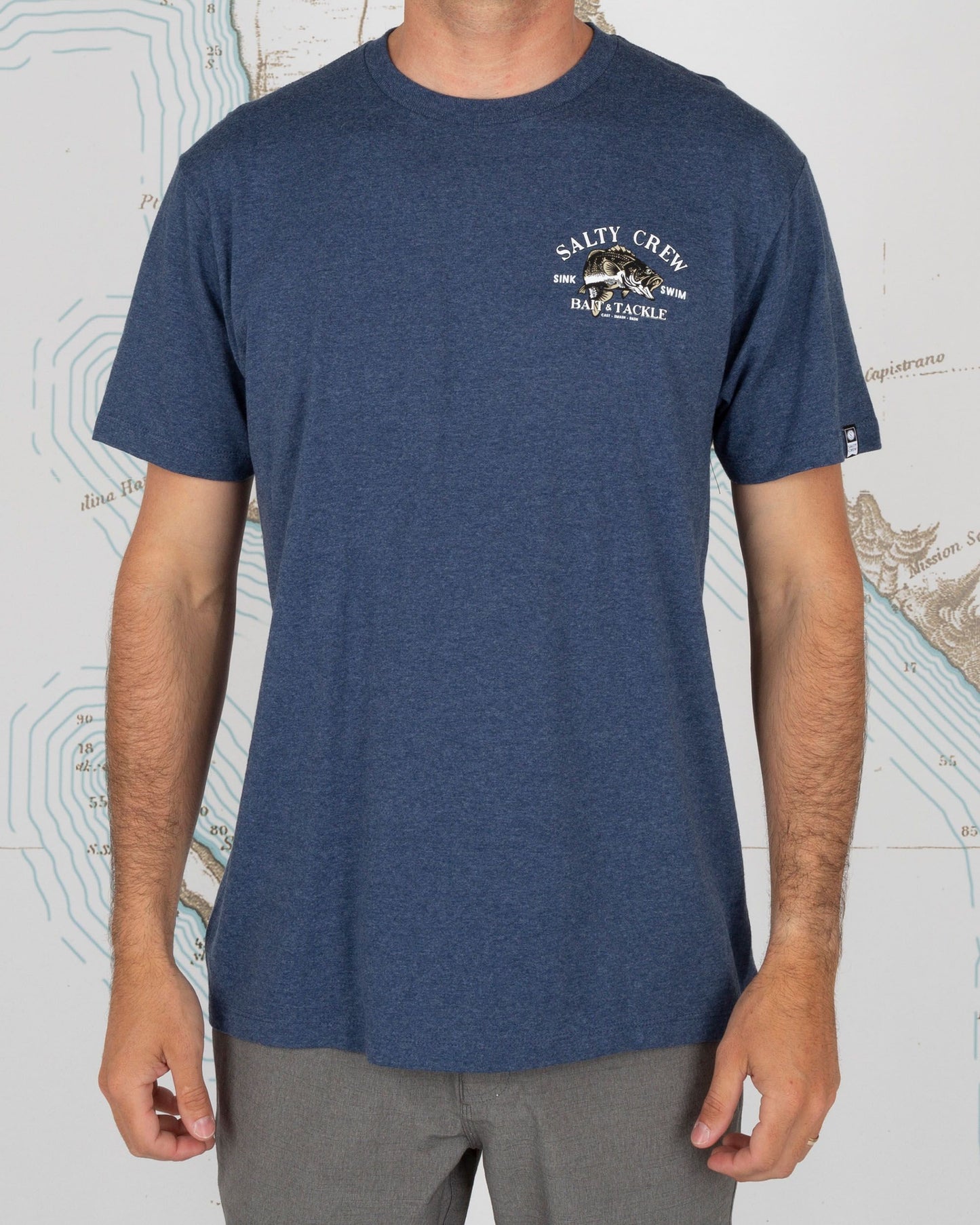 BASS MAN STANDARD S/S TEE - Navy Heather