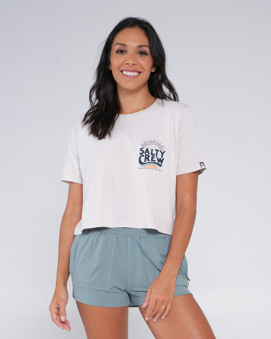 THE WAVE CROP TEE - Natural