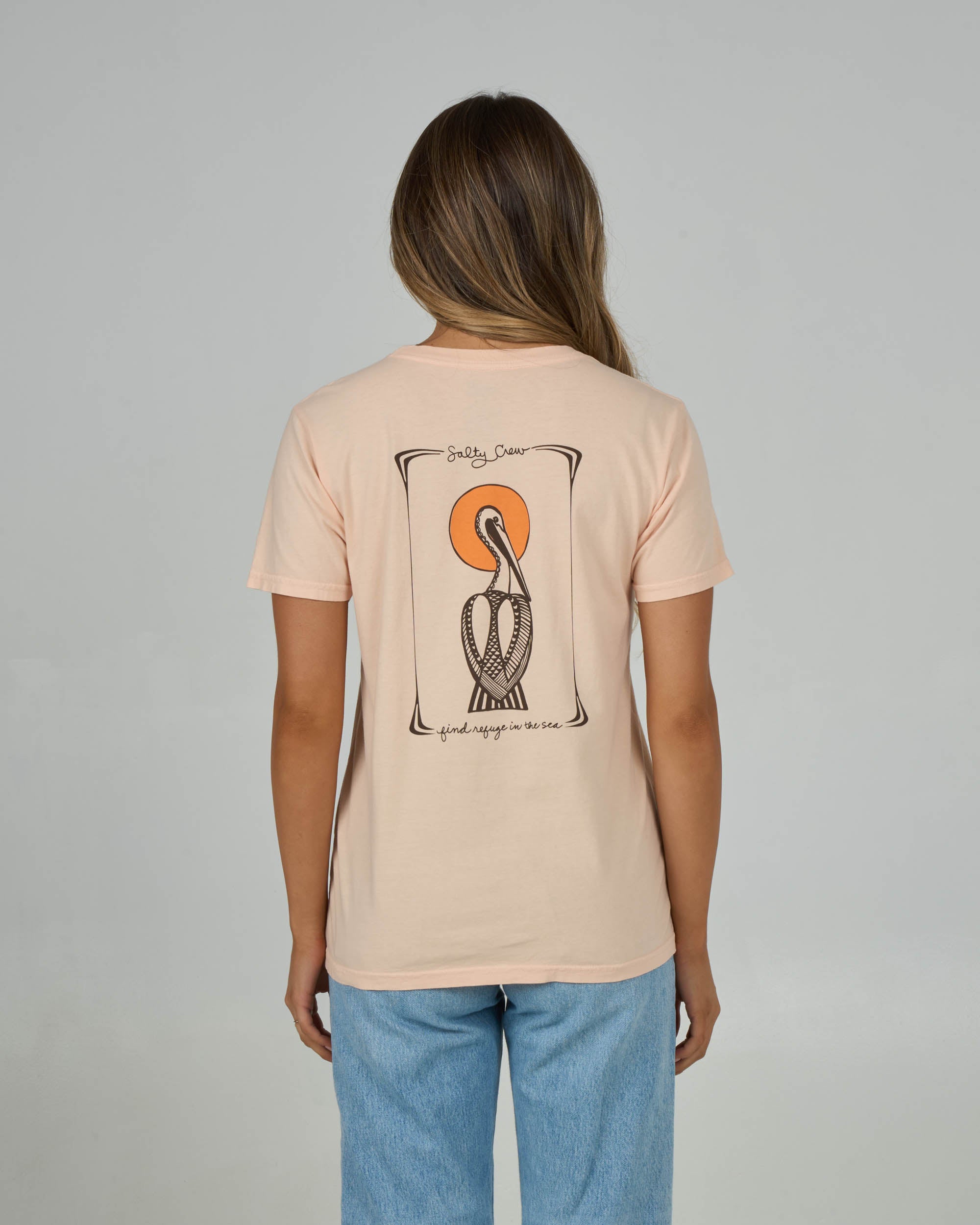 Geo Pelican Boyfriend Tee - Peach Fizz | Salty Crew Australia