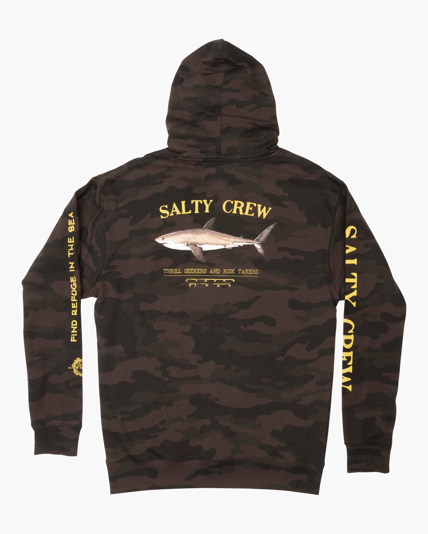 Bruce Boys Hood Fleece - BLACK CAMO - Salty Crew Australia