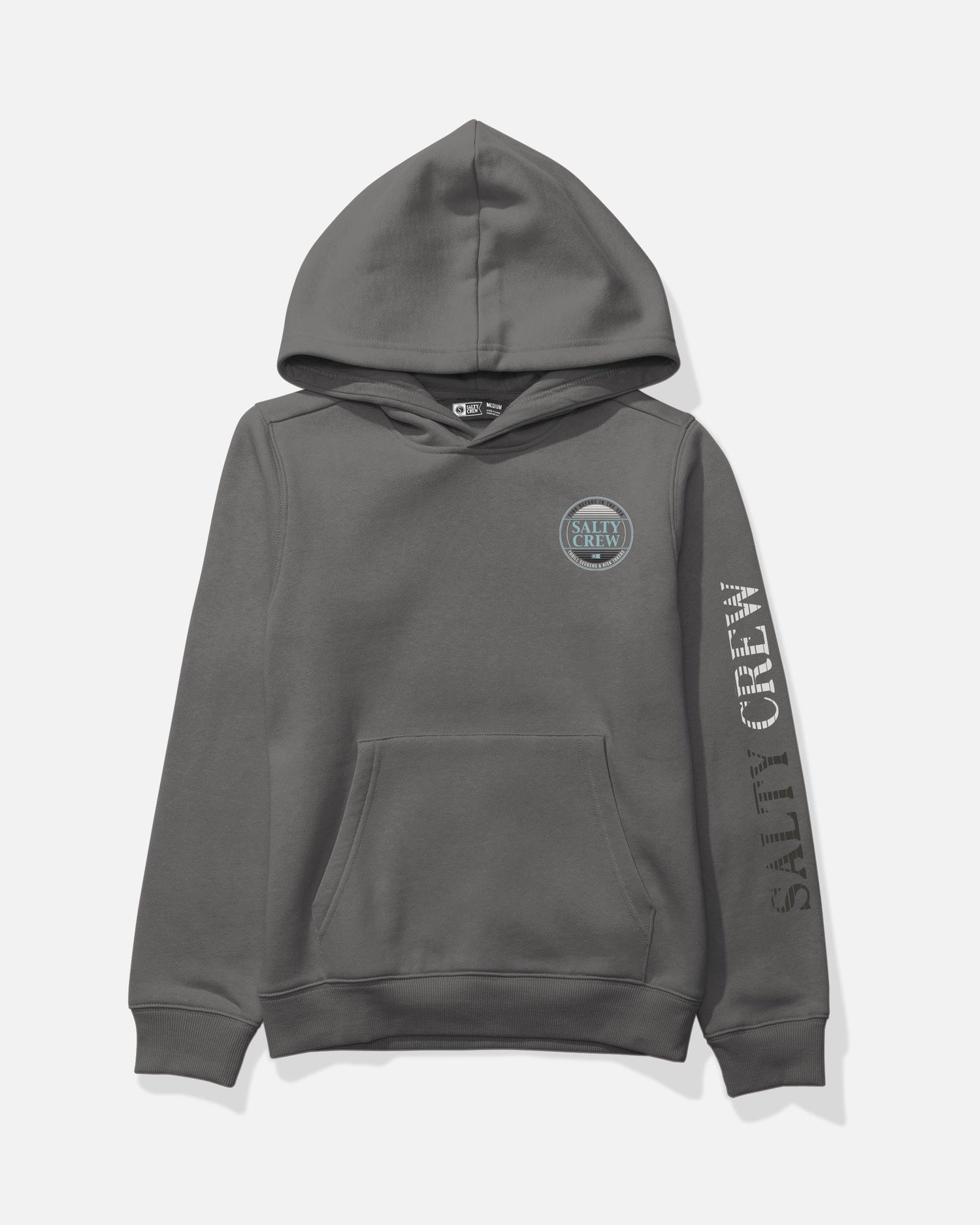 Simple Fade Boys Fleece Hood Charcoal Salty Crew Australia