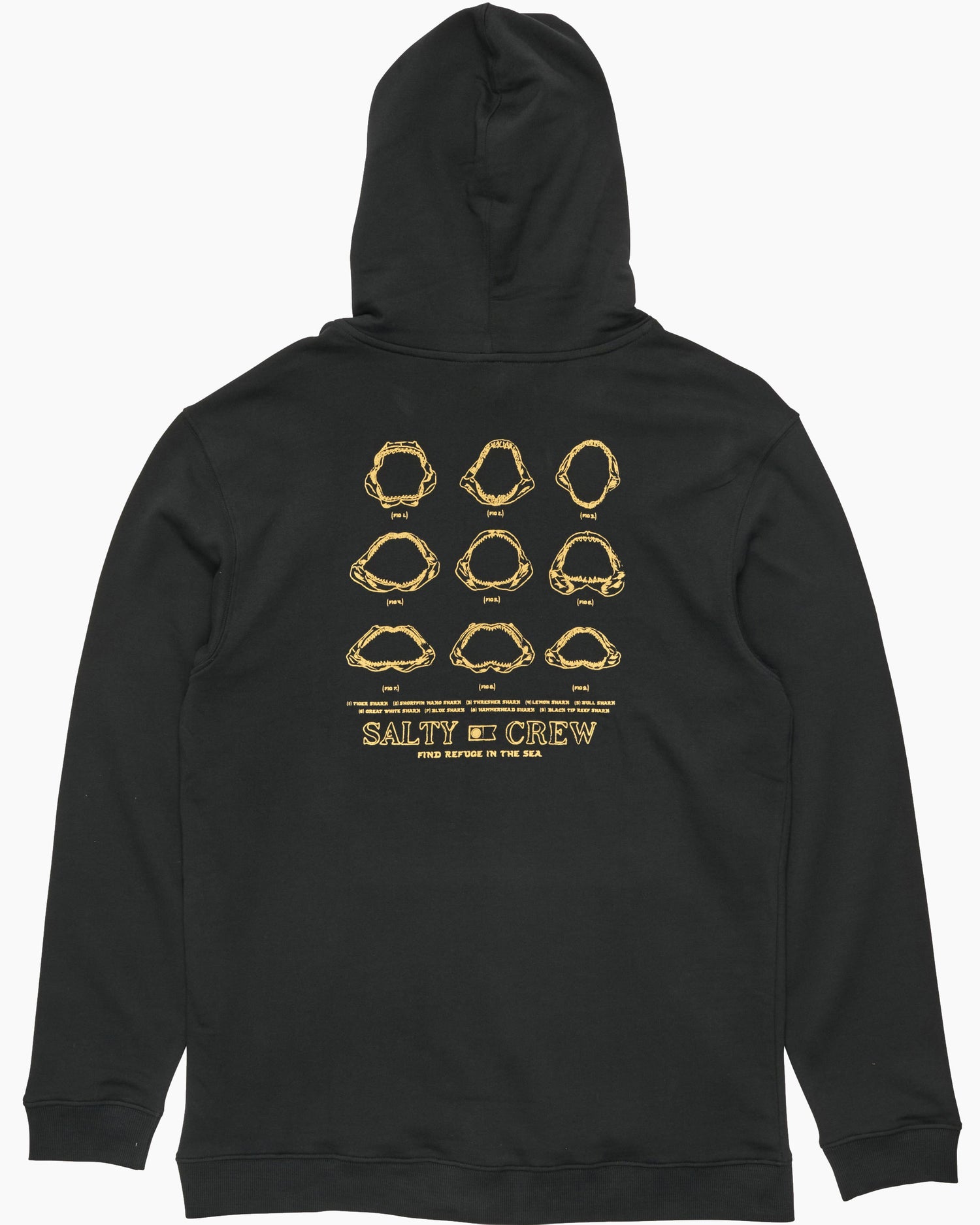 Jawbone Midweight Fleece Hood Black Salty Crew Australia